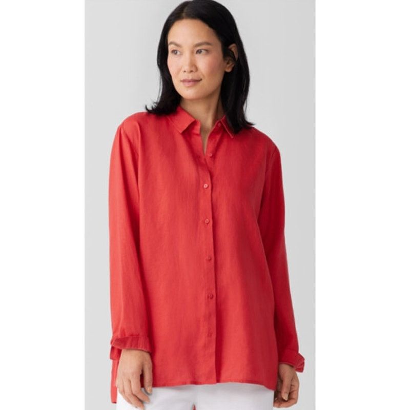 Eileen Fisher Eileen Fisher Organic Linen Handkerchief Shirt L Size L / US 10 / IT 46 - 2 Thumbnail