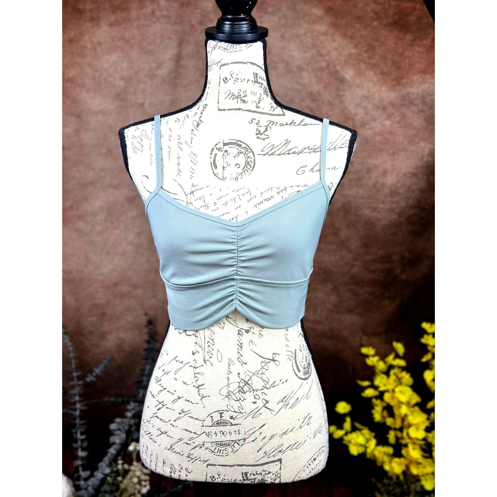 Other L*space Soren Crop Ruched Cinched Tank Ribbed Sage size M Size M / US 6-8 / IT 42-44 - 5 Thumbnail