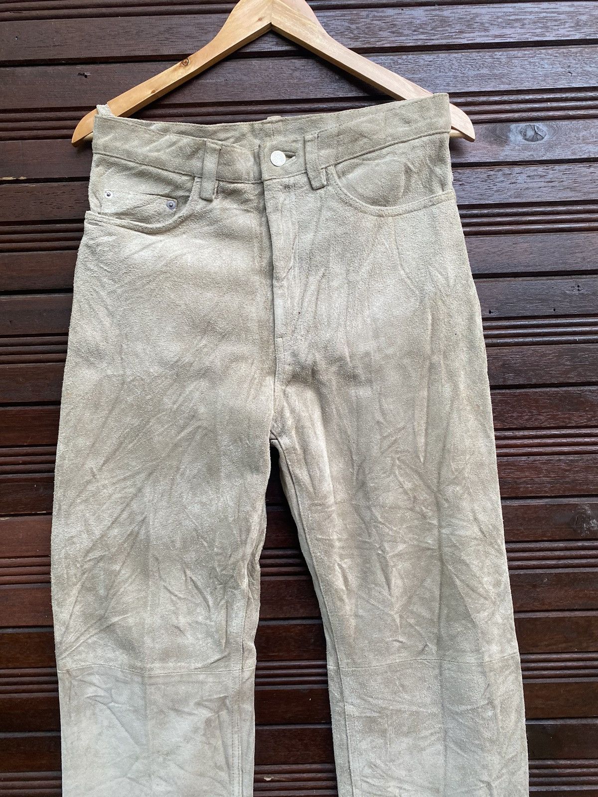 Branded Leather Vintage 90s Houston Real Leather Suede Pants Size US 32 / EU 48 - 3 Thumbnail
