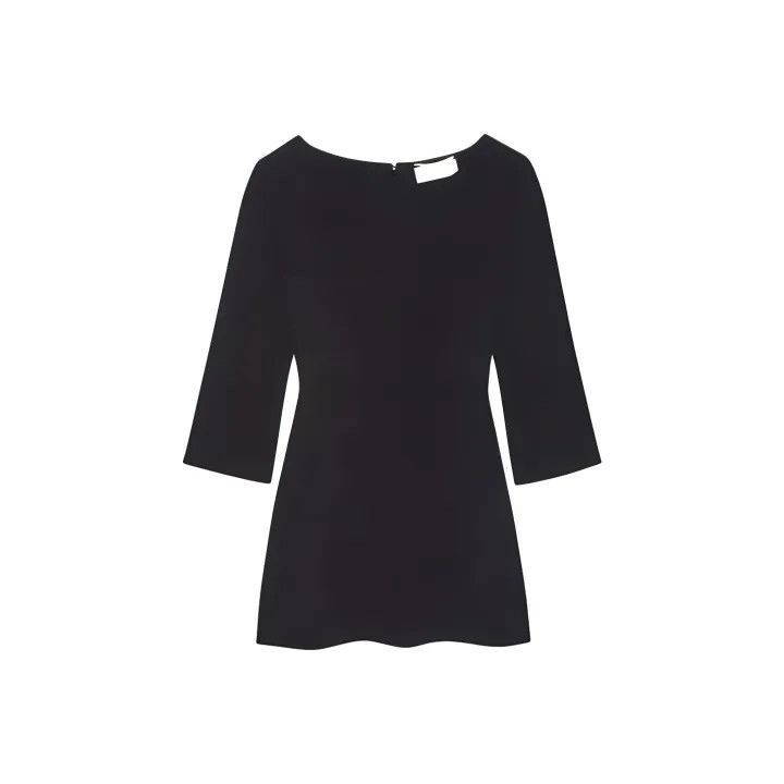 Saint Laurent Paris Saint Laurent Black Flared Long Sleeve Dress -2507 Size S / US 4 / IT 40 - 7 Thumbnail