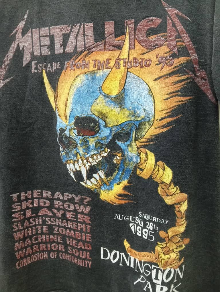 Band Tees Rare True Vintage 90s Bootleg METALLICA SKID ROW SLAYER Size US L / EU 52-54 / 3 - 3 Thumbnail