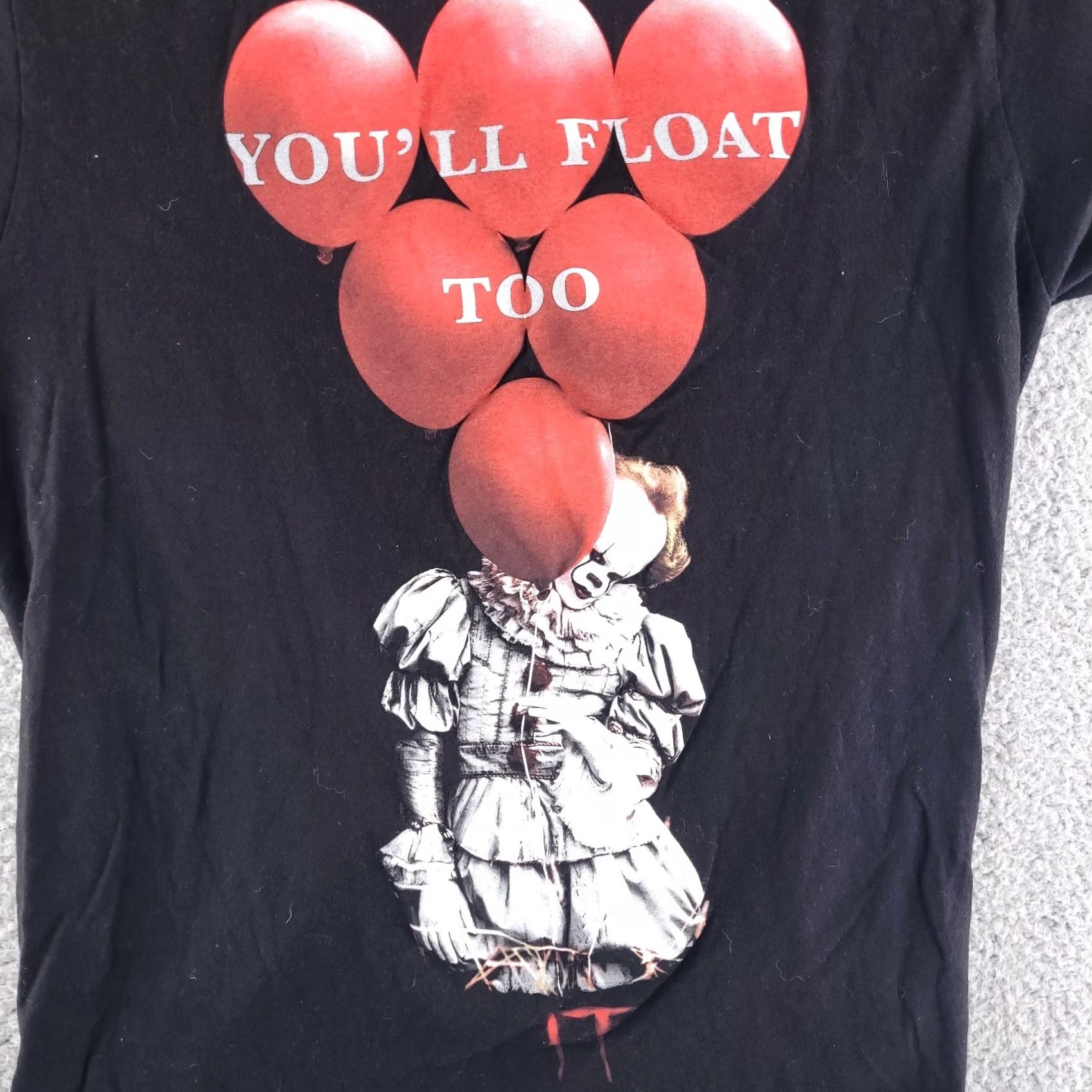 Vintage Warner Bros. IT Pennywise T Shirt Mens Medium Black Short Sleeve Crewneck Size US M / EU 48-50 / 2 - 2 Thumbnail