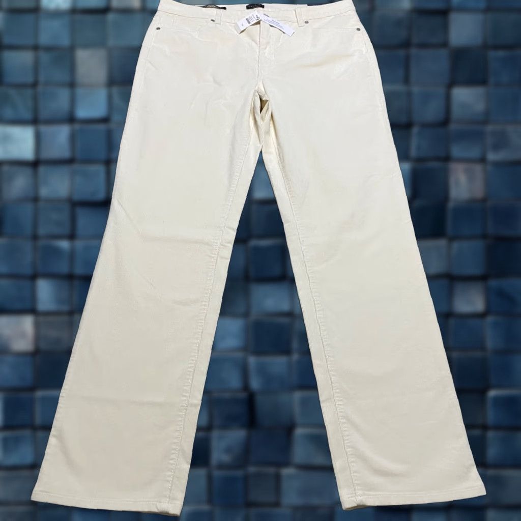 Talbots Talbots Jeans Ivory Corduroy High Rise Straight Womens 14 NWT 31in Inseam 5-Pocket Regular Fit Size 36" / US 14 / IT 50 - 1 Thumbnail
