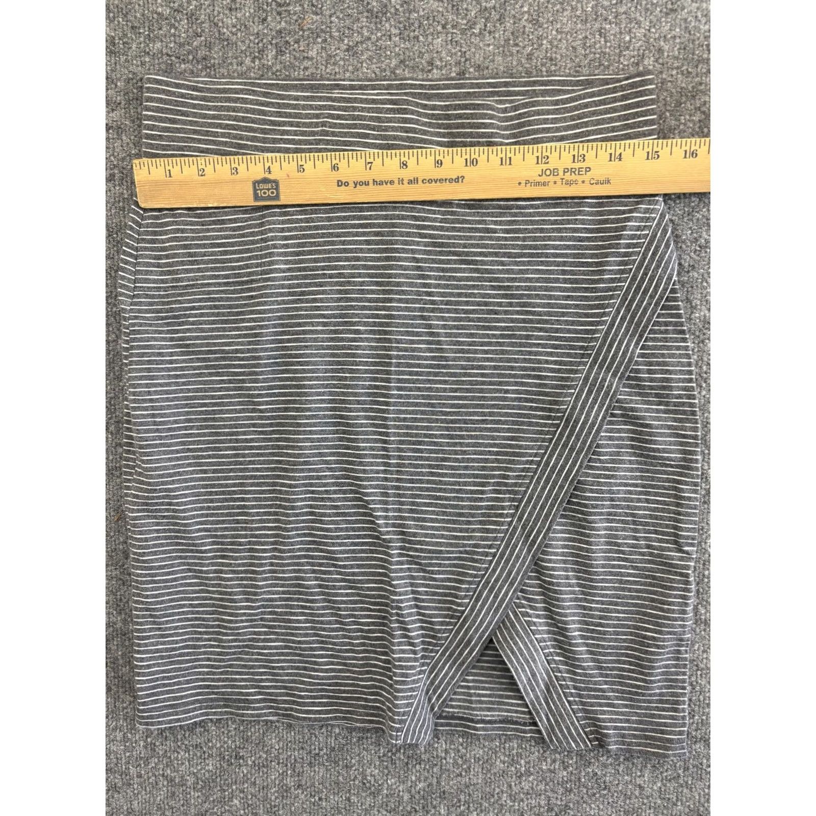 Toad&Co Toad&Co Skirt Womens S Gray White Striped Wrap Front Bodycon Pencil Stretch Size 28" / US 6 / IT 42 - 3 Thumbnail