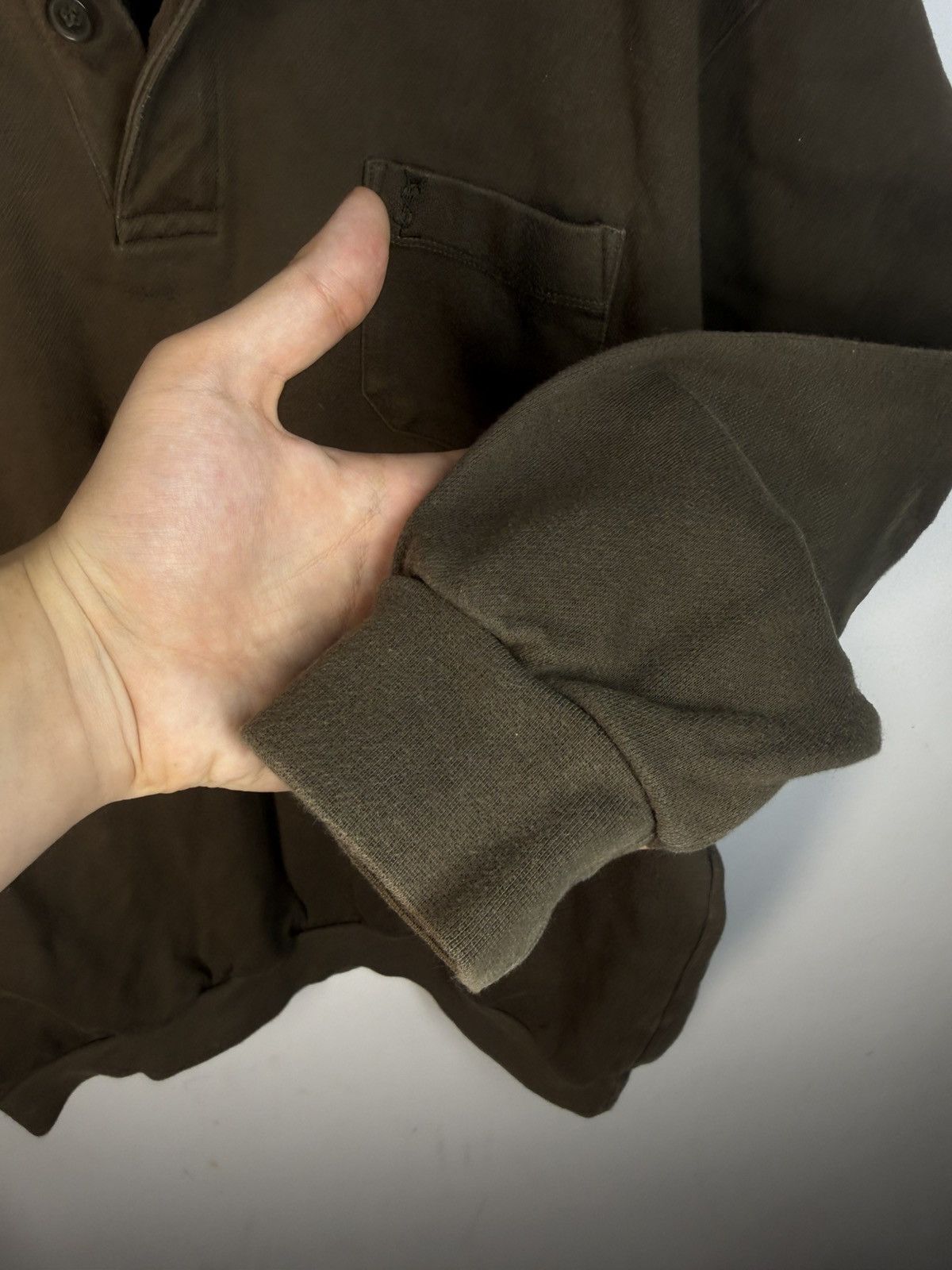 Yves Saint Laurent 90s YSL Sweatshirt 1/4 Olive Vintage Sweater Quarter Zip Size US L / EU 52-54 / 3 - 13 Thumbnail