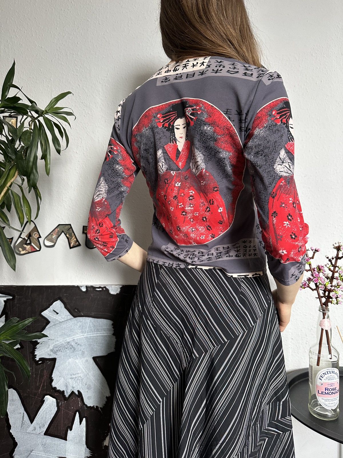 Japanese Brand × Vintage 2000s Asian Japan Graphic Full Printed Crop Top Size L / US 10 / IT 46 - 5 Thumbnail