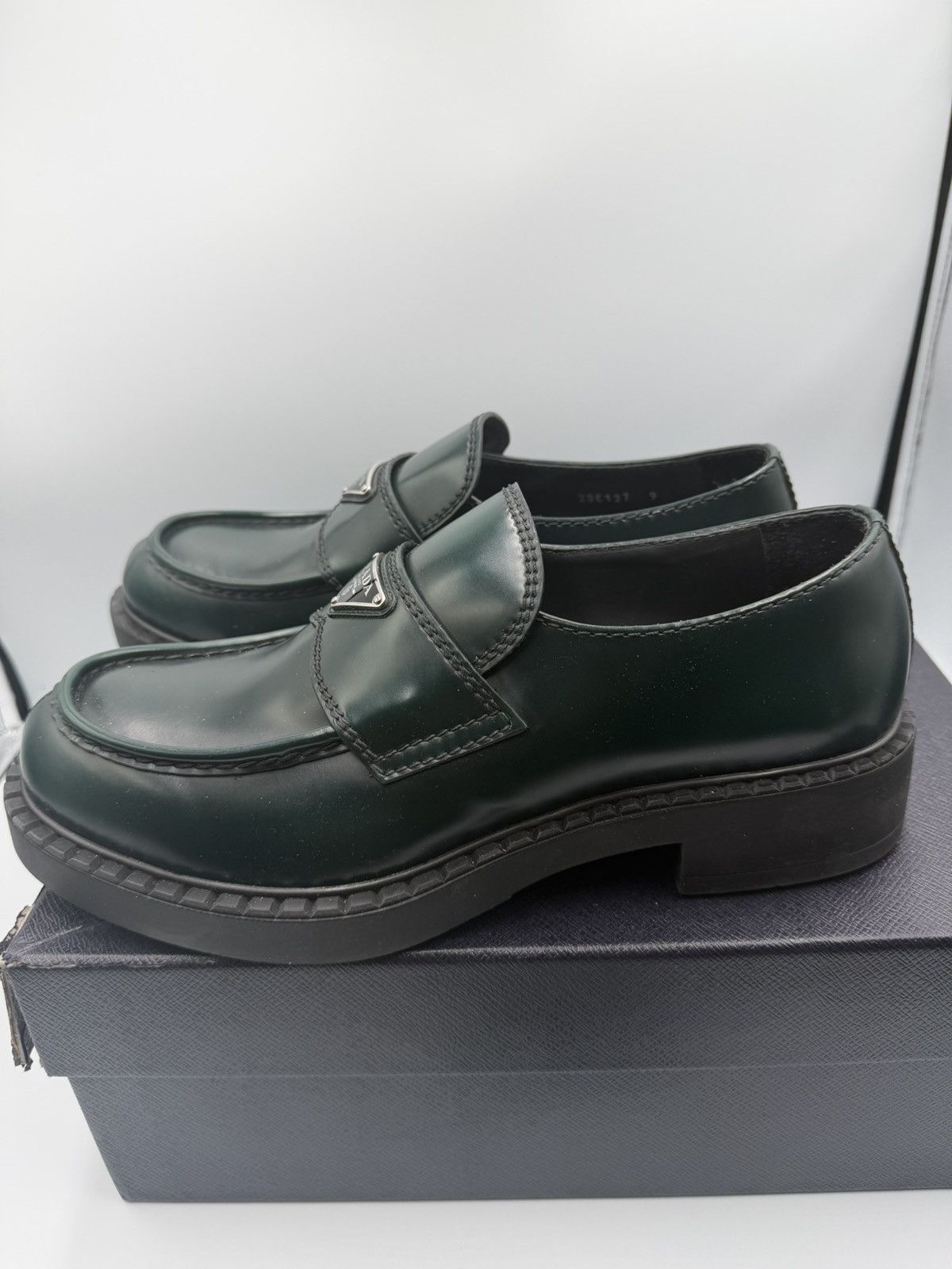 Prada Prada Triangle Logo Loafer In Bosco 42 Size US 9 / EU 42 - 3 Thumbnail