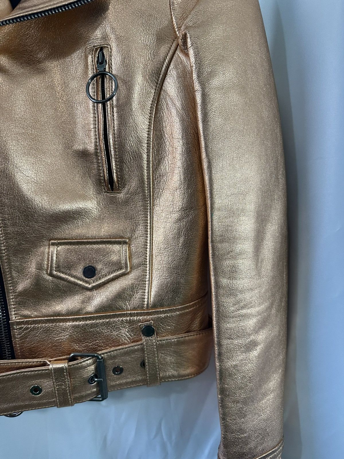 Off-White OFF-WHITE GOLD BIKER JACKET ARROWS Size S / US 4 / IT 40 - 6 Thumbnail