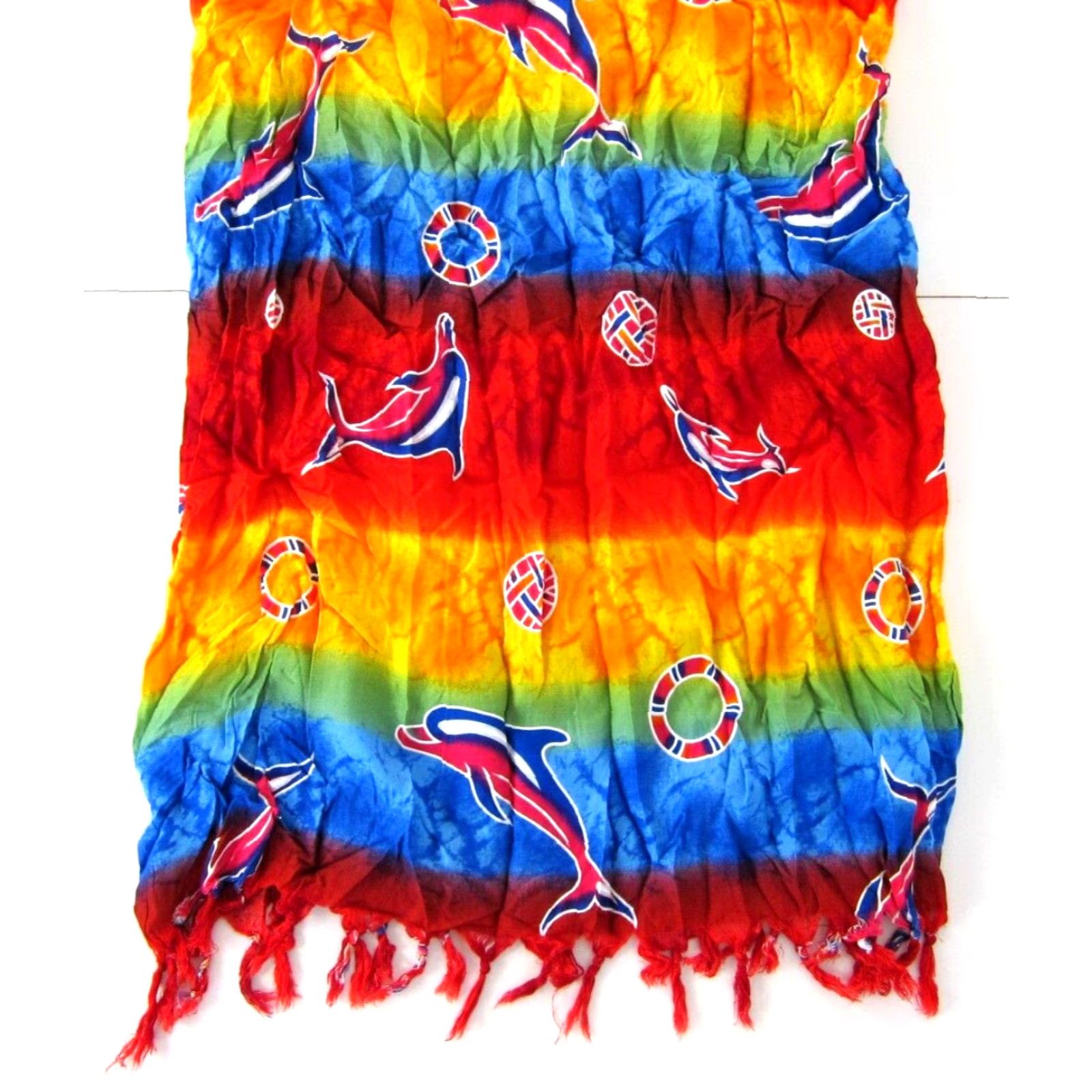 Vintage VINTAGE NWT Five Parrots Rainbow Tie Dye Dolphin Rayon Tank Sun Dress L Large Red Size L / US 10 / IT 46 - 7 Thumbnail