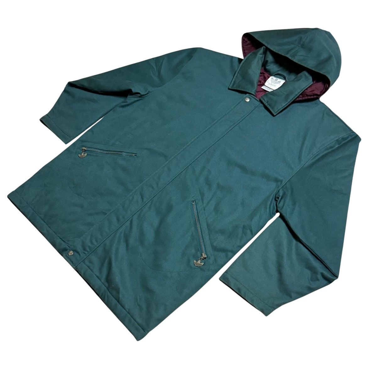 Adidas Vintage Adidas Trefoils Long Jacket Flexible Hoodie Size US M / EU 48-50 / 2 - 5 Thumbnail