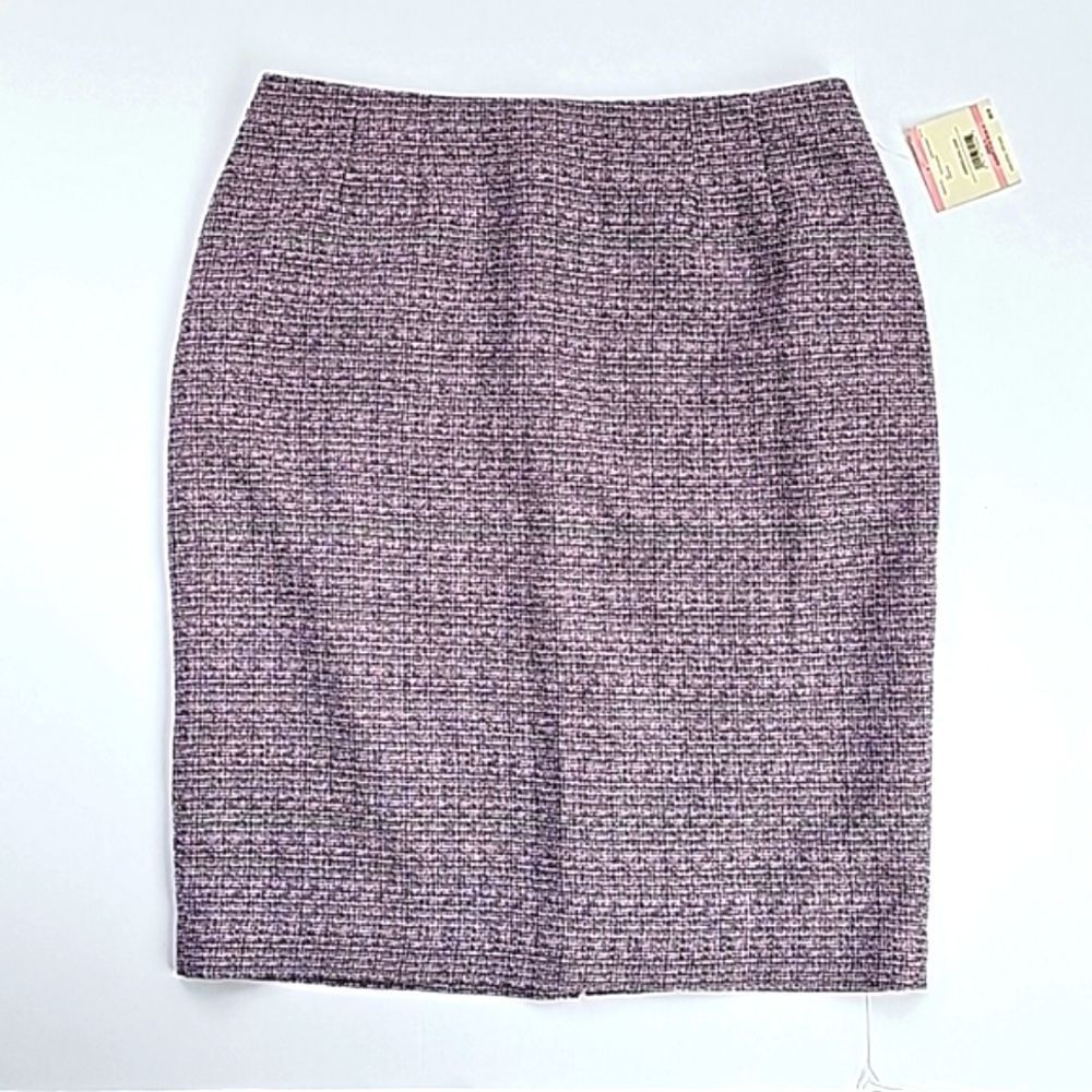 Anne Klein Anne Klein Women's Tweed Pencil Skirt Marled Pink Black NWT Size 32" / US 10 / IT 46 - 1 Thumbnail