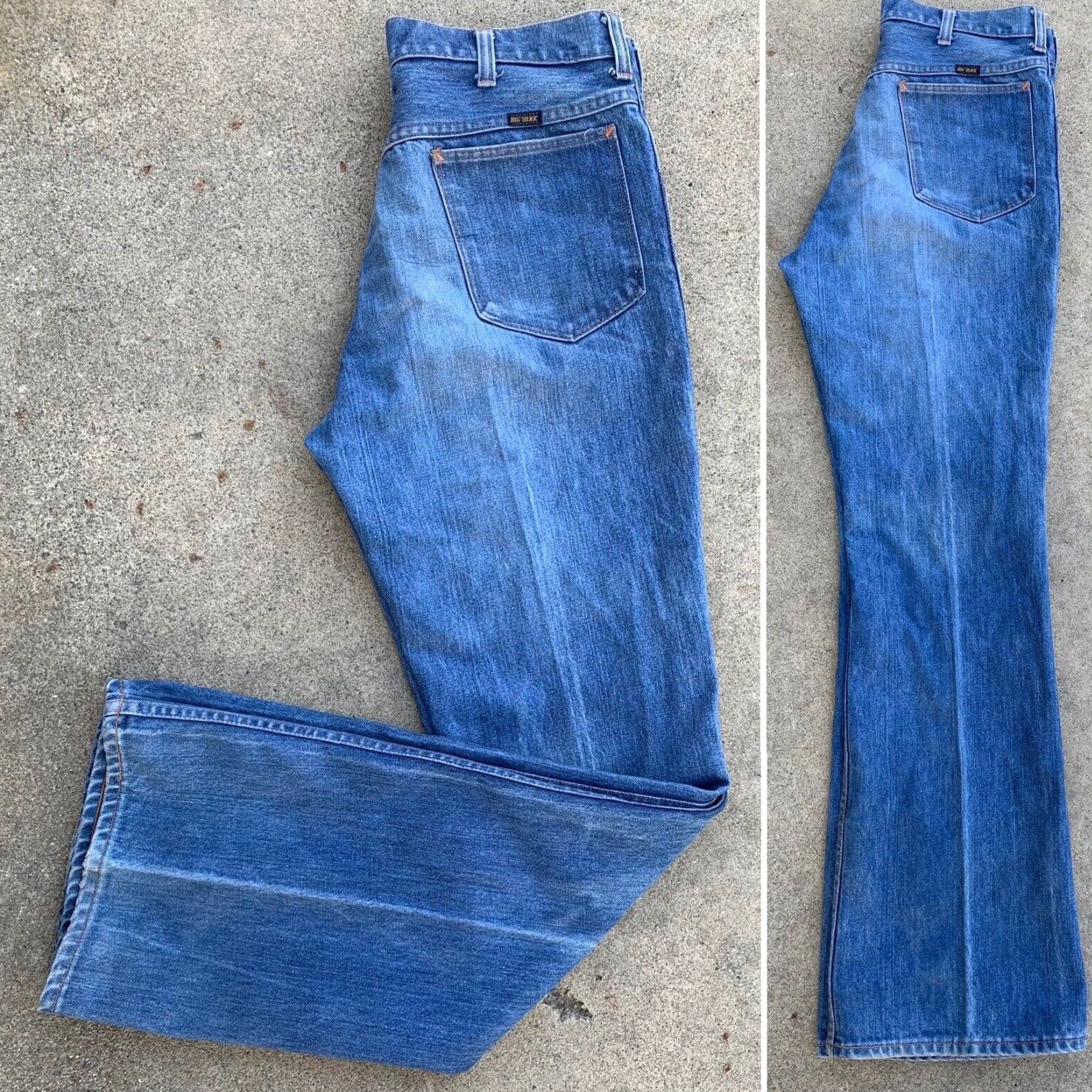 Bell VINTAGE Big Yank Jeans flare bell bottom bells 33.5 in waist 33.5 in inseam blue denim 1970s Womens Mens? Size US 32 / EU 48 - 2 Thumbnail