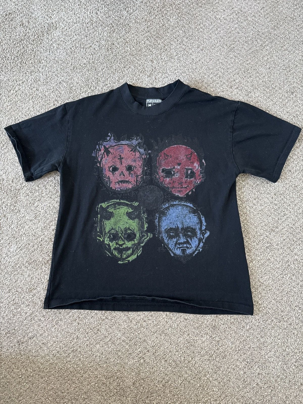 Designer × Vintage Plutocratic Black Tee Size US M / EU 48-50 / 2 - 1 Thumbnail