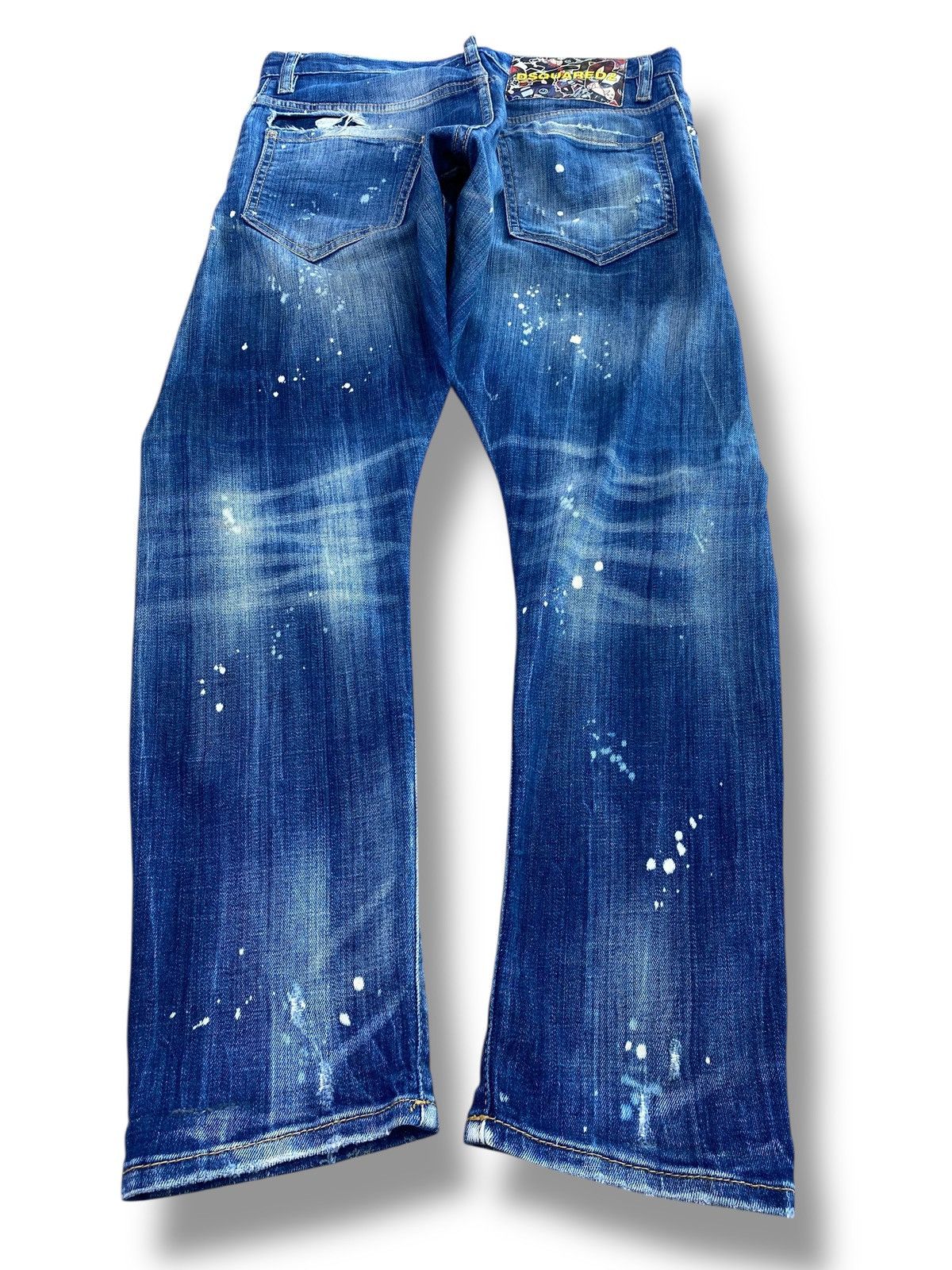 Dsquared2 Dsquared2 Distressed Paint-Splatter Style Twist Leg Jeans Size US 30 / EU 46 - 3 Thumbnail