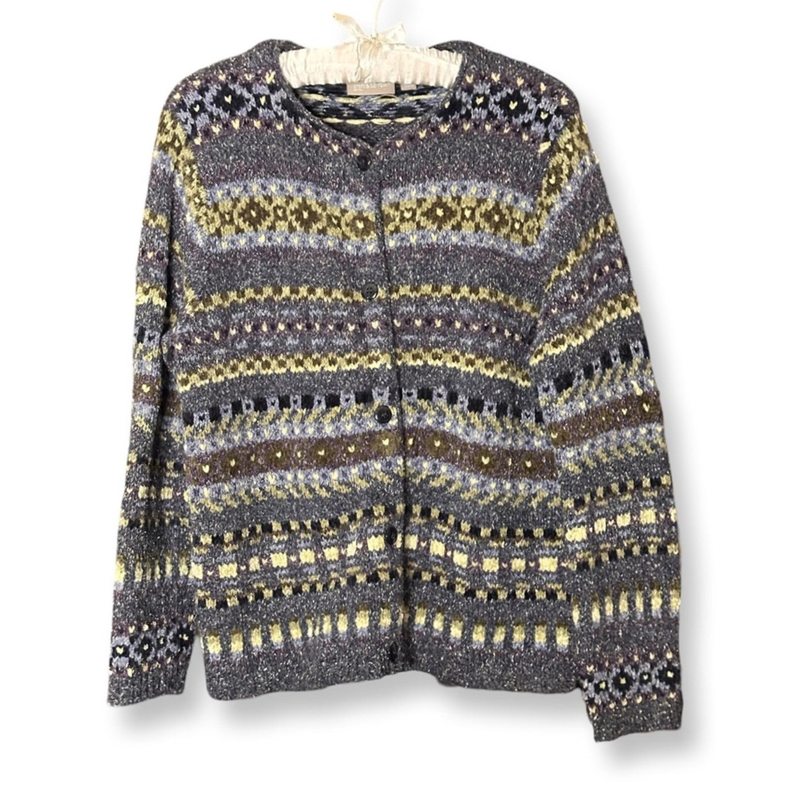 Croft & Barrow Vintage Croft & Barrow Petite Oversized Long Sleeve Cardigan Size L / US 10 / IT 46 - 1 Thumbnail