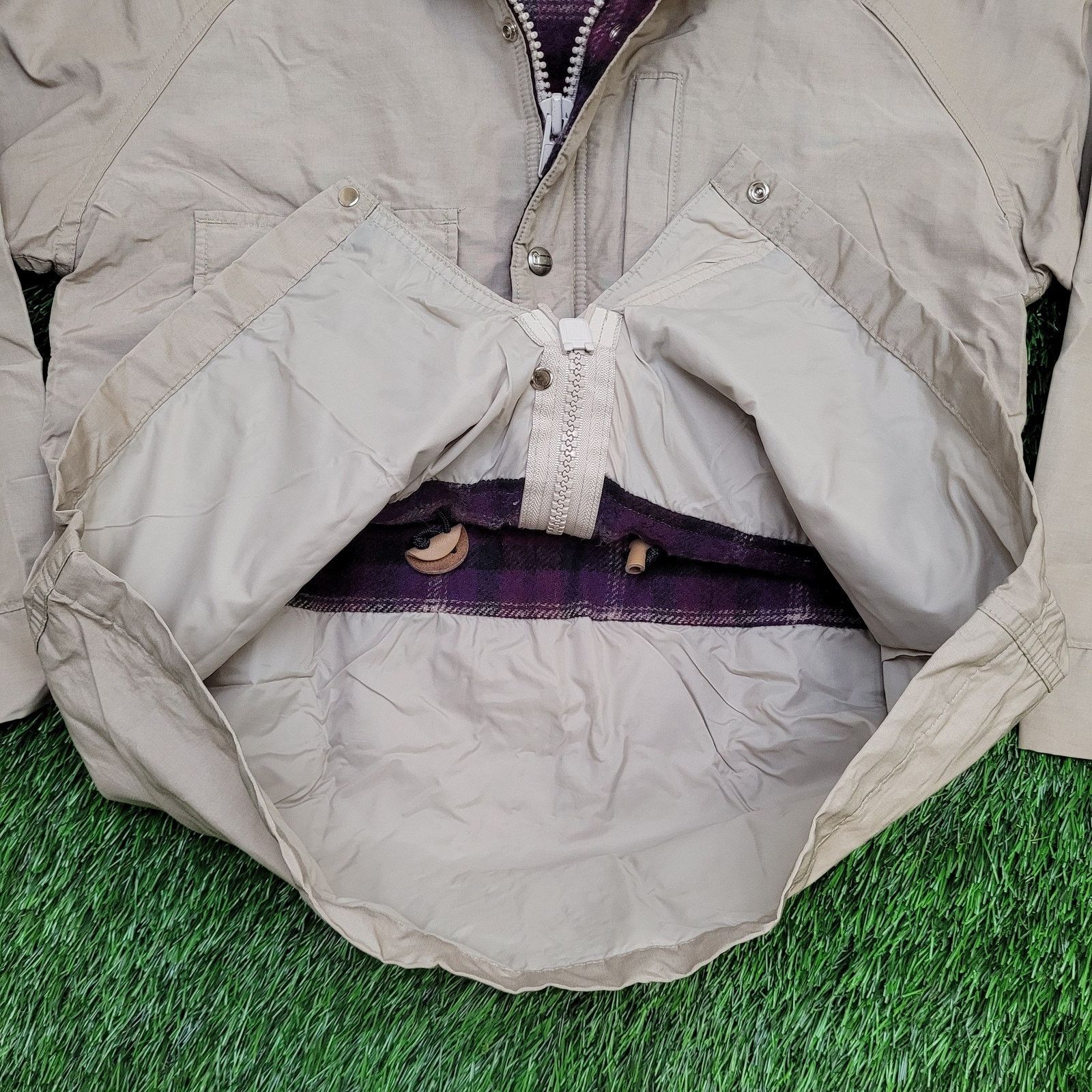 Vintage 90s Woolrich Parka Coat Jacket Women M/L 20x27 Beige