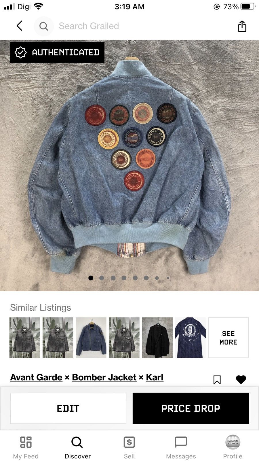 Karl Helmut VINTAGE TRASHED KARL HELMUT DENIM BOMBERS #6546-72 Size US M / EU 48-50 / 2 - 17 Thumbnail