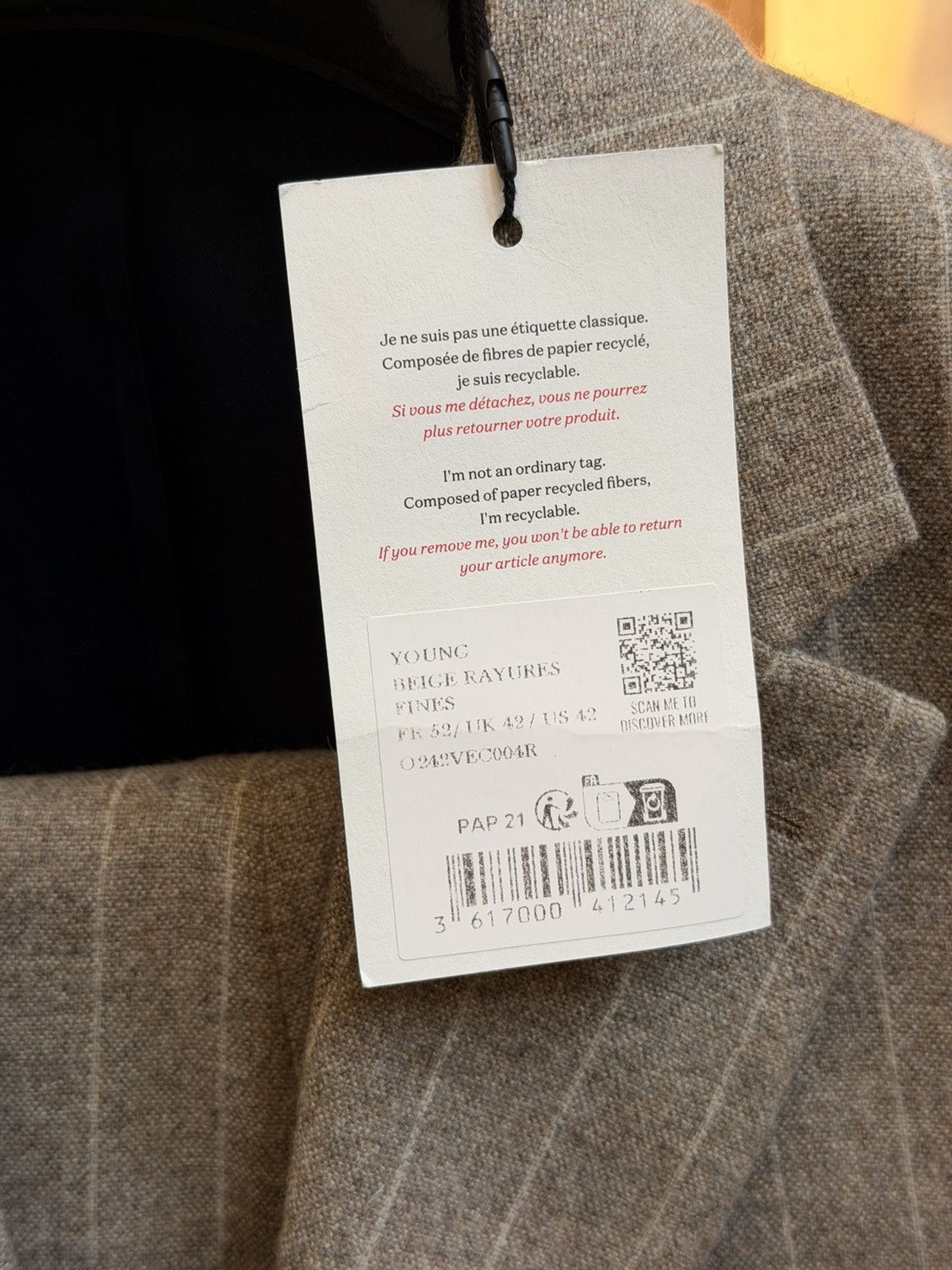 Other Octobre Editions Flannel Pinstripe Suit Size 42R - 4 Thumbnail