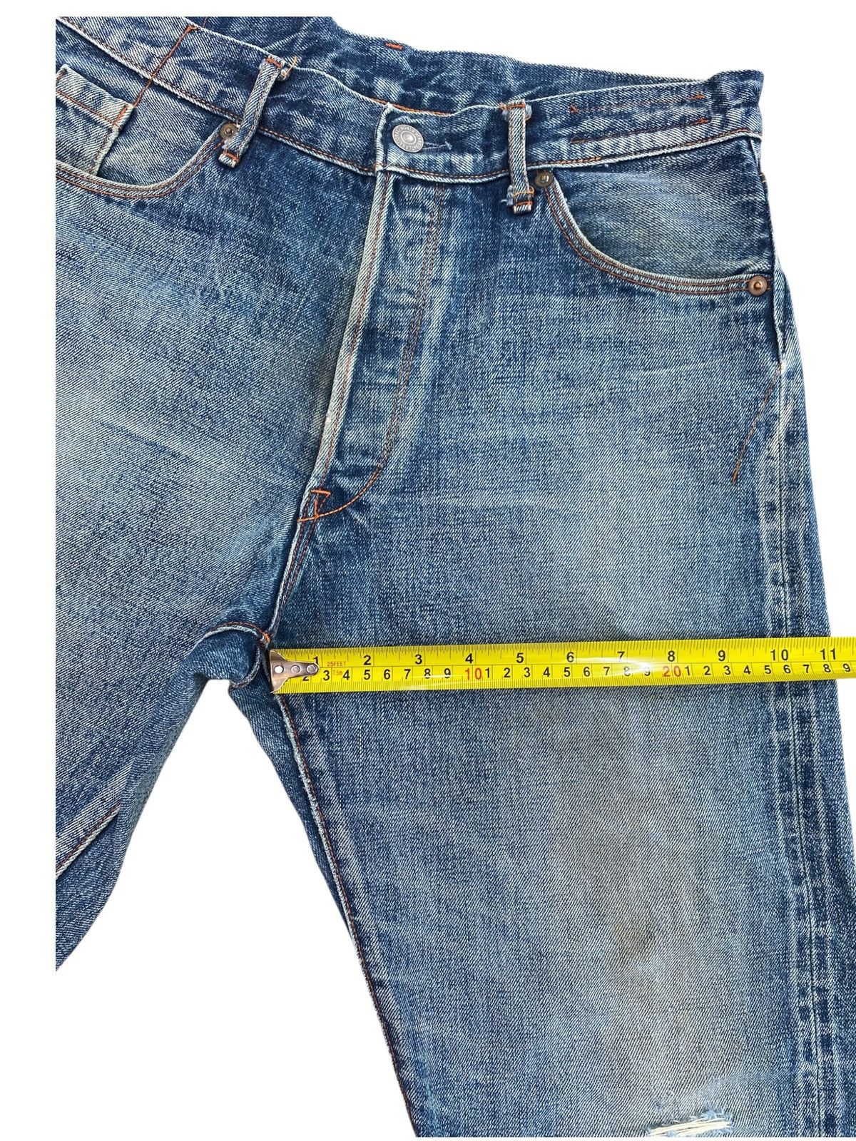 Japanese Brand Japanese Brand Acid Blue Wash Ripped Style Loose Jeans Size US 31 - 11 Thumbnail