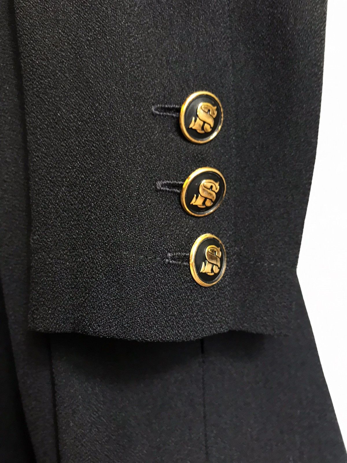 Designer × Sonia Rykiel × Vintage Sonia Rykiel Paris Black Gold Button Womens Jacket France Size M / US 6-8 / IT 42-44 - 8 Thumbnail