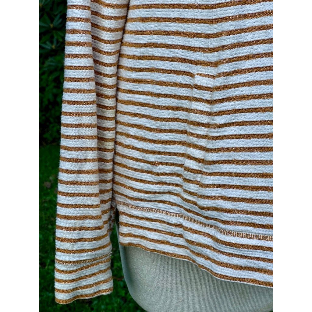 J.Crew Women's M J Crew Cowl Neck Long Sleeve Mustard Yellow Stripe Size M / US 6-8 / IT 42-44 - 5 Thumbnail