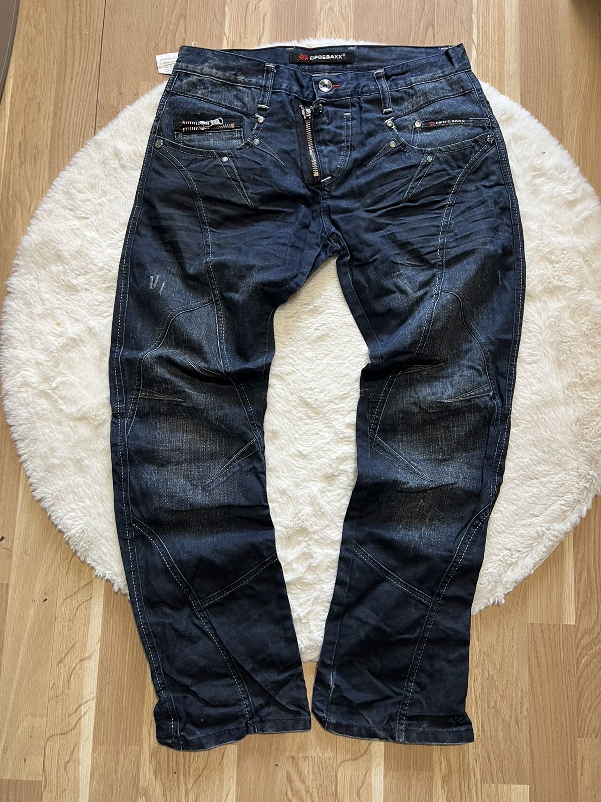 Le Grande Bleu (L.G.B.) Vintage jeans balenciaga style archive double zip 999 Size US 33 - 5 Thumbnail