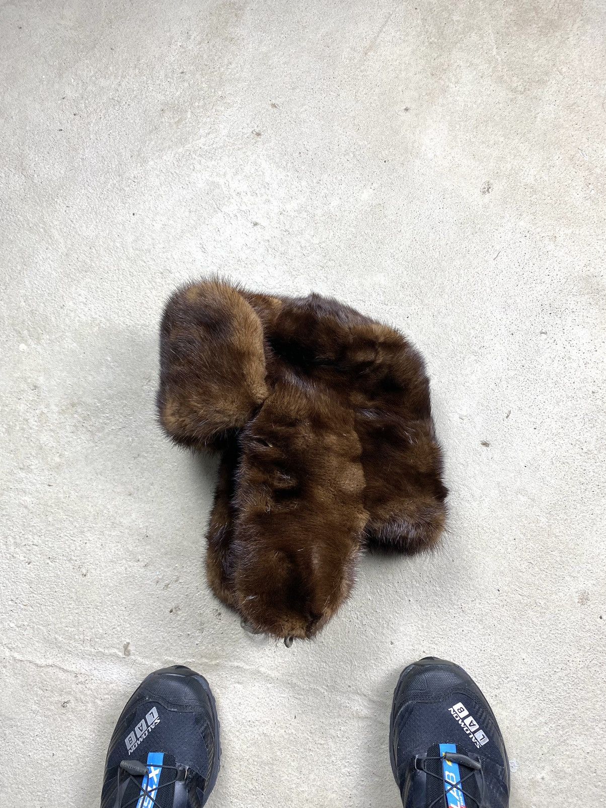 Vintage Vintage Soviet Era Black Fur Ushanka Trapper Hat Winter Cap Size ONE SIZE - 3 Thumbnail