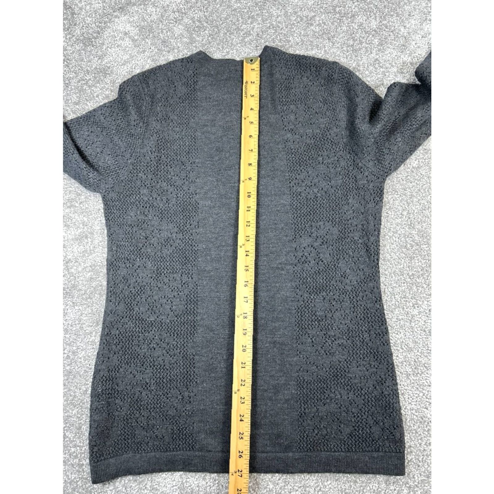 Barbour Barbour Womens Sweater Shirt Crew Neck Long Sleeve Gray Wool Knit Henley 14 Regular Size XL / US 12-14 / IT 48-50 - 7 Thumbnail