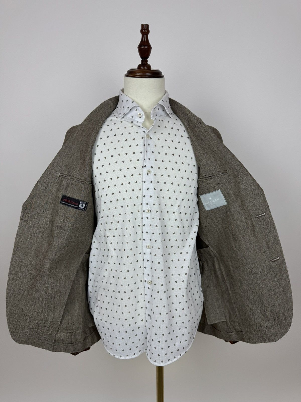 Other Dielmar Fratelli Ormezzano linen blazer herringbone size 50 Size 50R - 9 Thumbnail