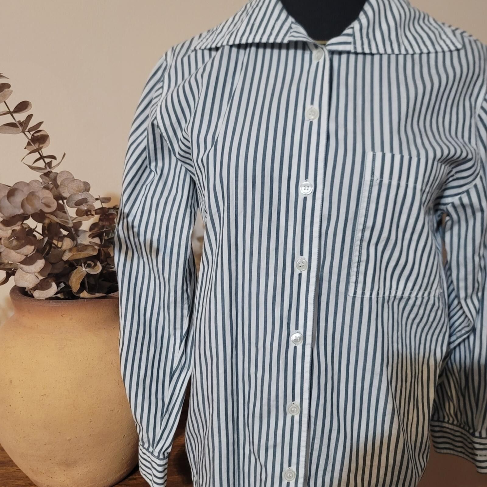 Other Talbots Women's Stripe Button-Up Shirt 100% Cotton Sz M Size M / US 6-8 / IT 42-44 - 7 Thumbnail
