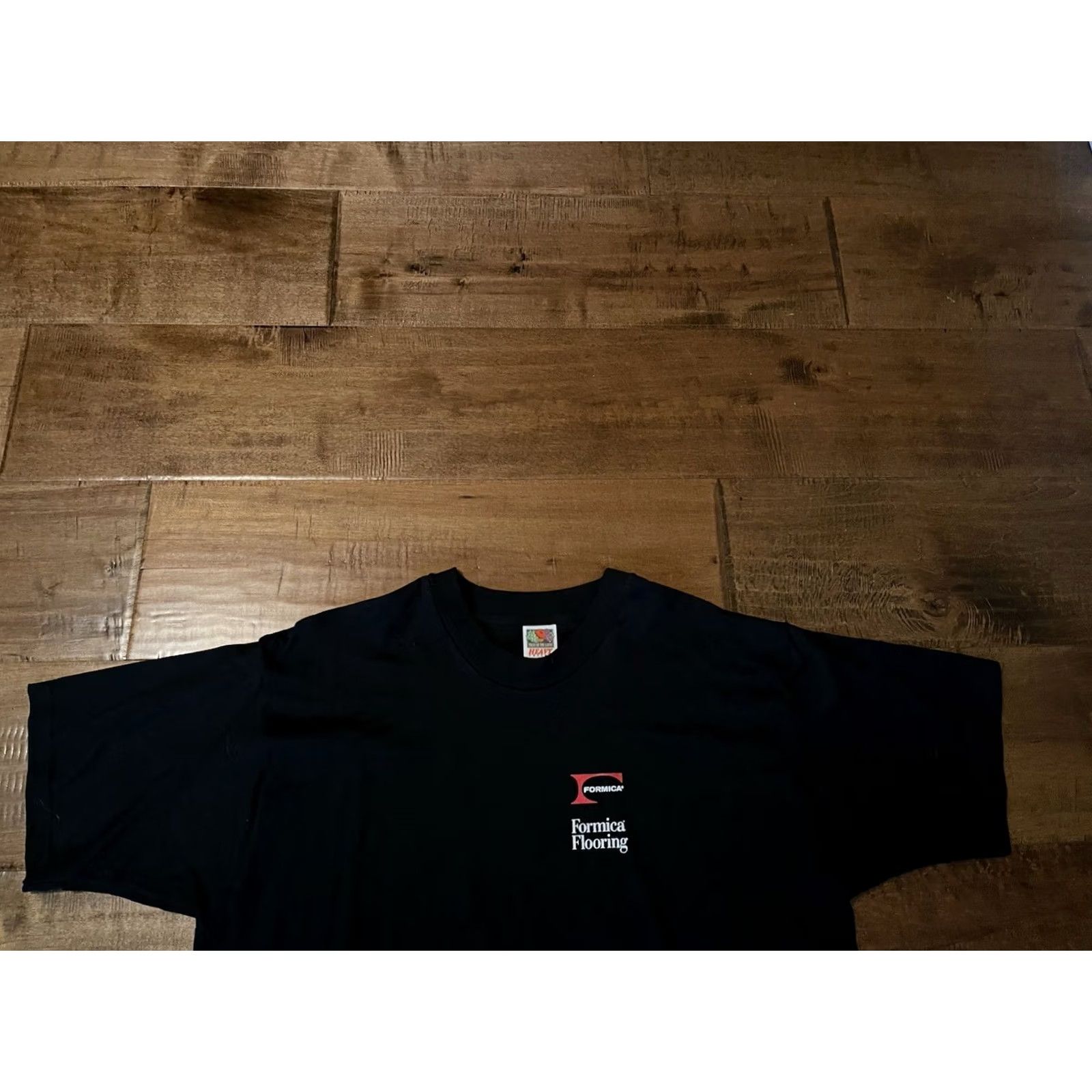 Fruit Of The Loom VINTAGE Formica Flooring Workwear Tee T-Shirt Adult XLarge Black S/S Size US XL / EU 56 / 4 - 2 Thumbnail