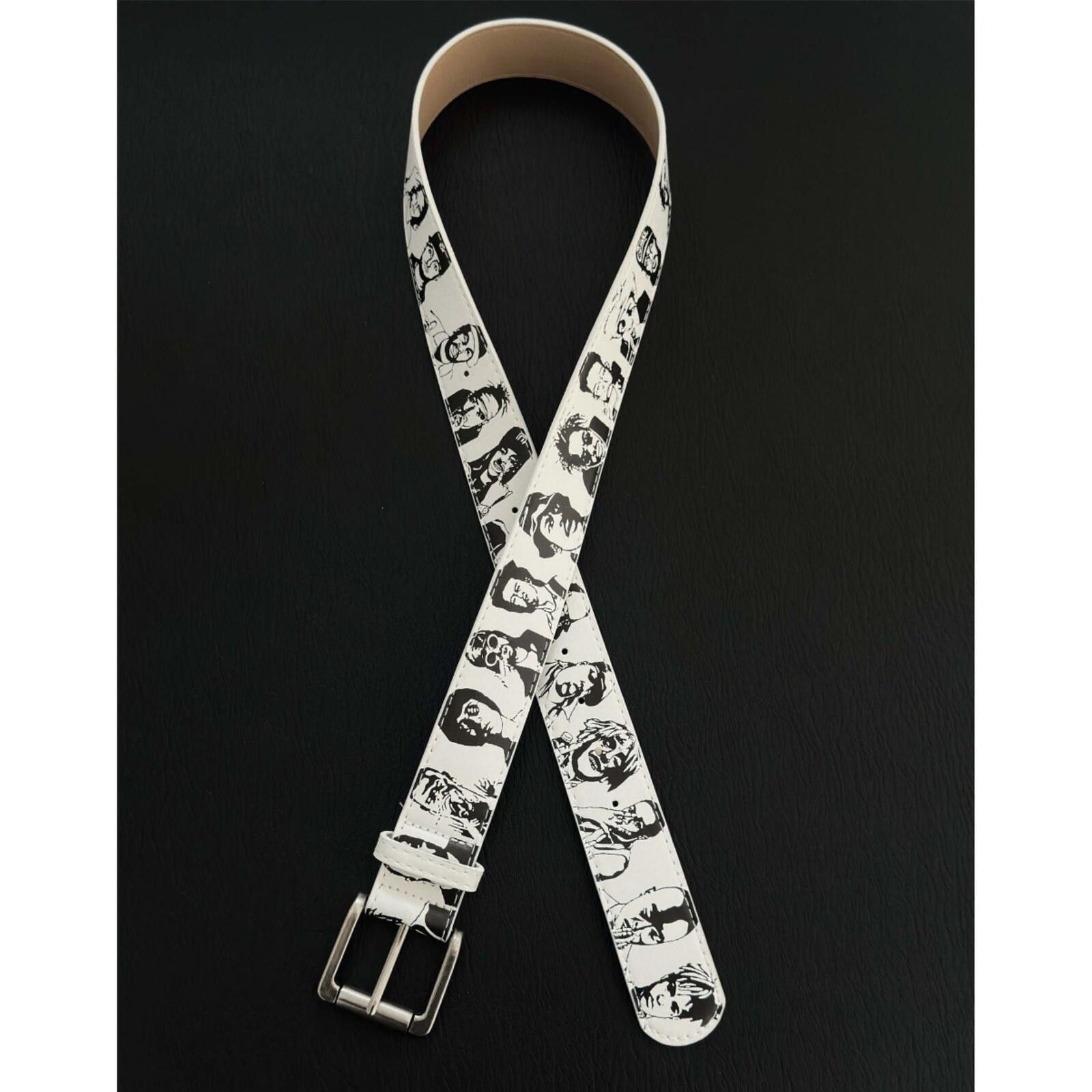 Other Hand-Drawn Portrait Print Belt | Illustration White Street Size ONE SIZE - 4 Thumbnail