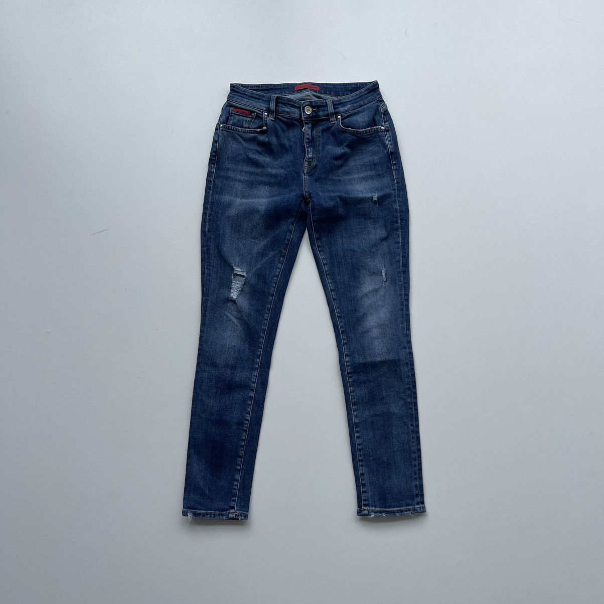 Dolce & Gabbana Dolce & Gabbana Distressed Slim Fit Straight Jeans Blue Size 28" / US 6 / IT 42 - 1 Thumbnail