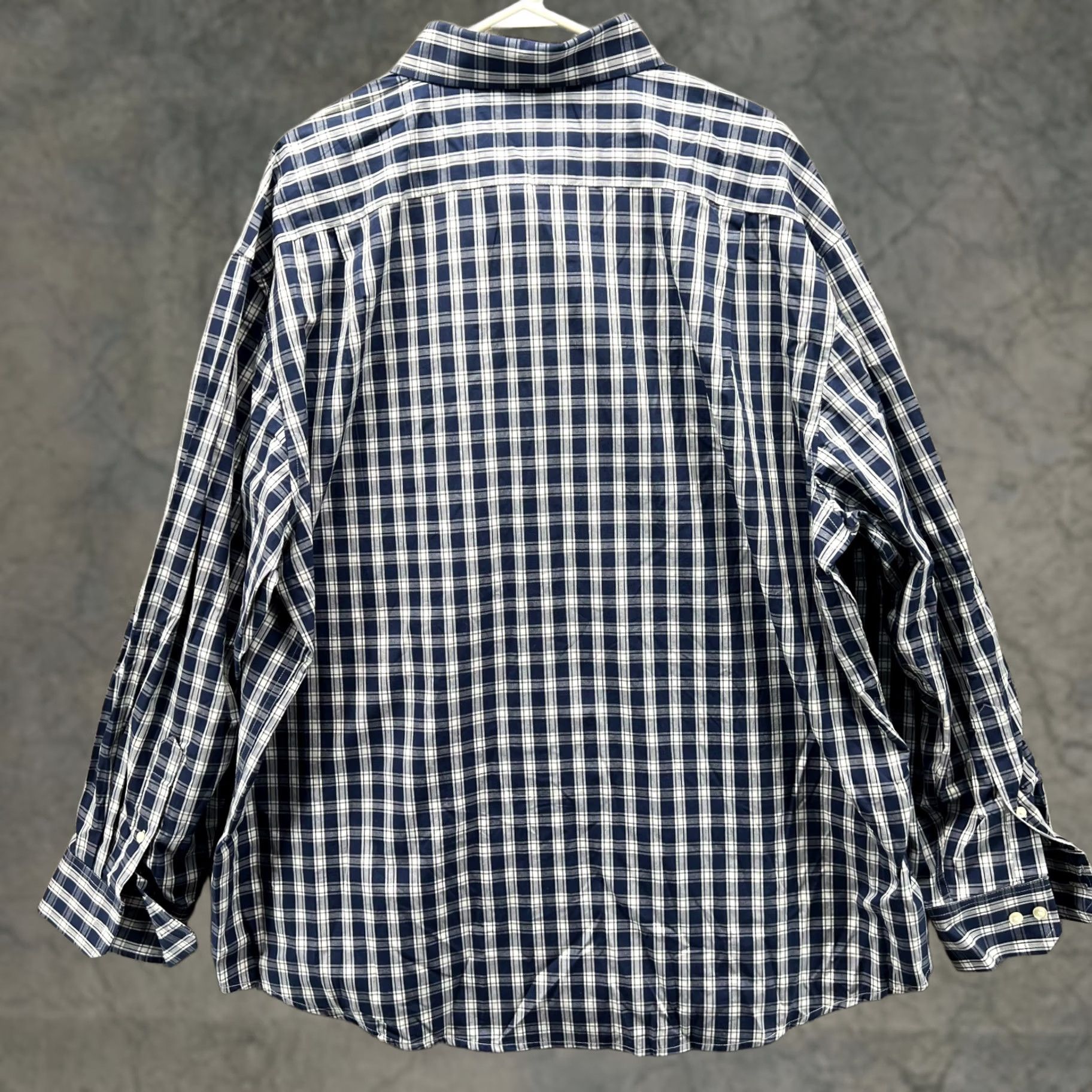 Izod IZOD Shirt Mens XXL Blue White Button-Down Checkered Dress Gingham 2XL Size 48R - 1 Thumbnail
