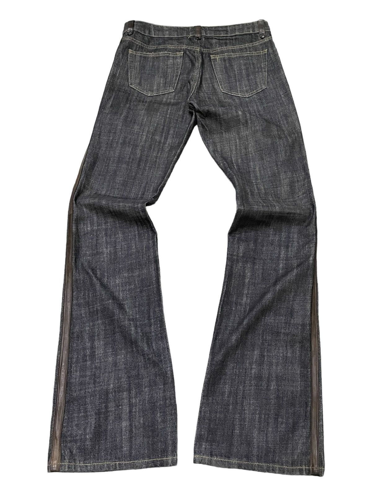 Le Grande Bleu (L.G.B.) Comme Ca Du Mode Leather Side Trimmed Flared Jeans Size US 30 / EU 46 - 2 Thumbnail