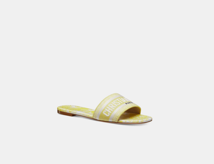 Dior o1w1db10625 KCQ209 Dioriviera Dway Slides in Lemon Yellow Size US 12 / IT 42 - 2 Thumbnail