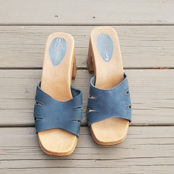 Vintage Vintage 90s y2k Bratz Blue Suede Leather Chunky Heel Sandals Size US 9 / IT 39 - 5 Thumbnail