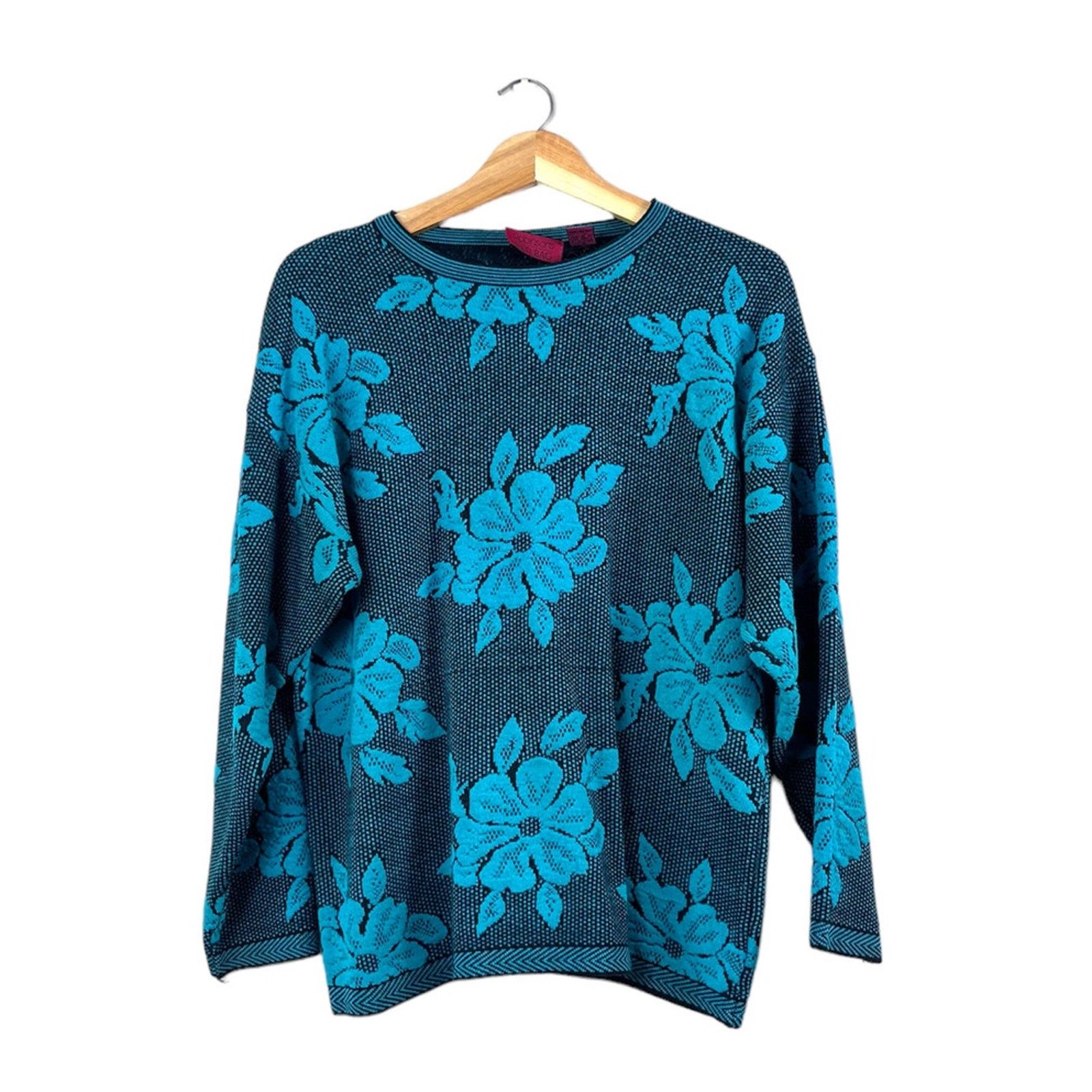 Vintage Vintage Women's Robinsons Red Bag Floral Sweater L Size L / US 10 / IT 46 - 1 Thumbnail
