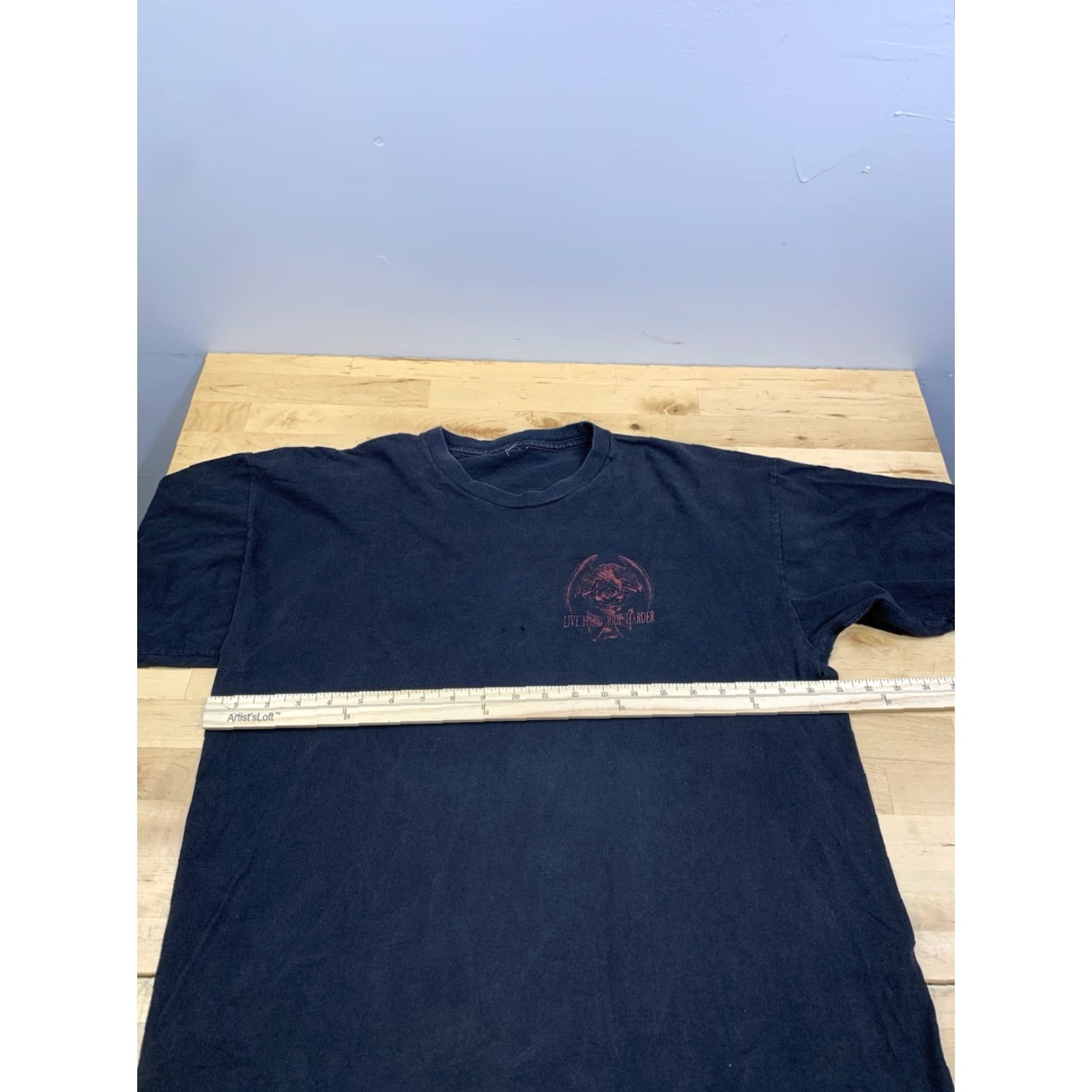 Olive Live Hard Ride Harder T Shirt Mens L Black Biker 11648 Size US L / EU 52-54 / 3 - 7 Thumbnail