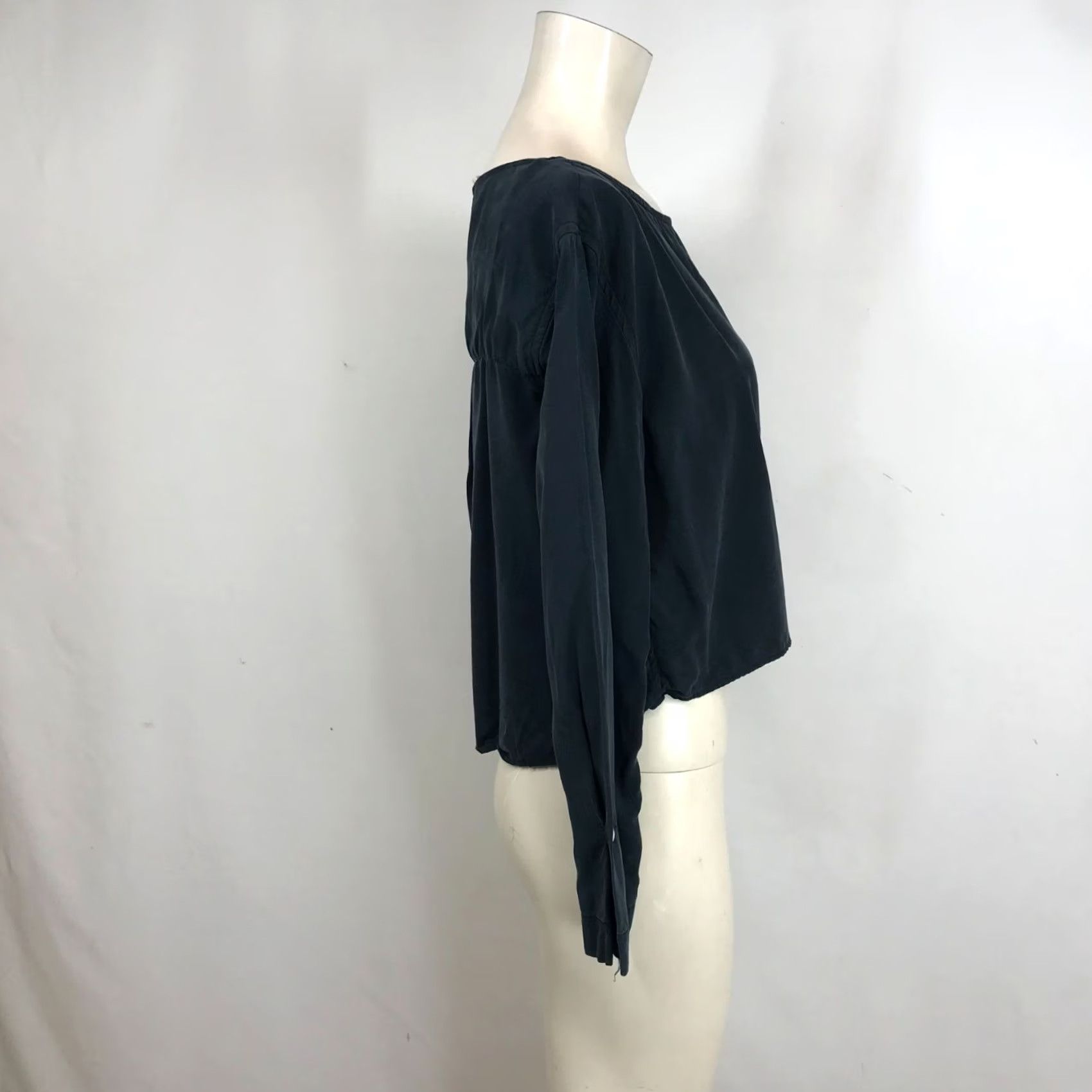 Mara Hoffman MARA HOFFMAN - Women Small - Black Long Sleeve Round Neck Blouse Size S / US 4 / IT 40 - 4 Thumbnail