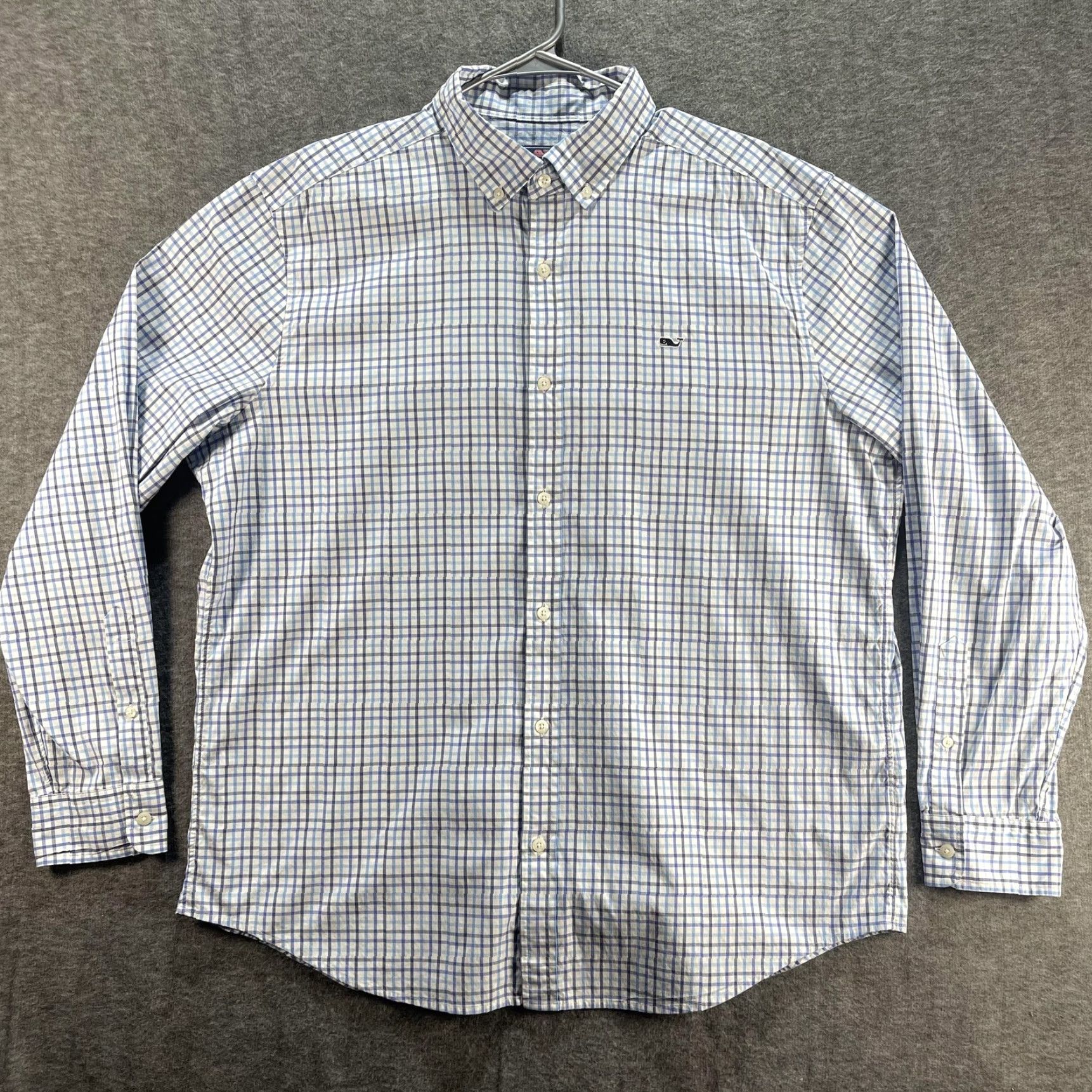 Vineyard Vines Vineyard Vines Shirt Mens XL Blue Plaid Classic Fit Whale Button-Down Stretch Size US XL / EU 56 / 4 - 3 Thumbnail