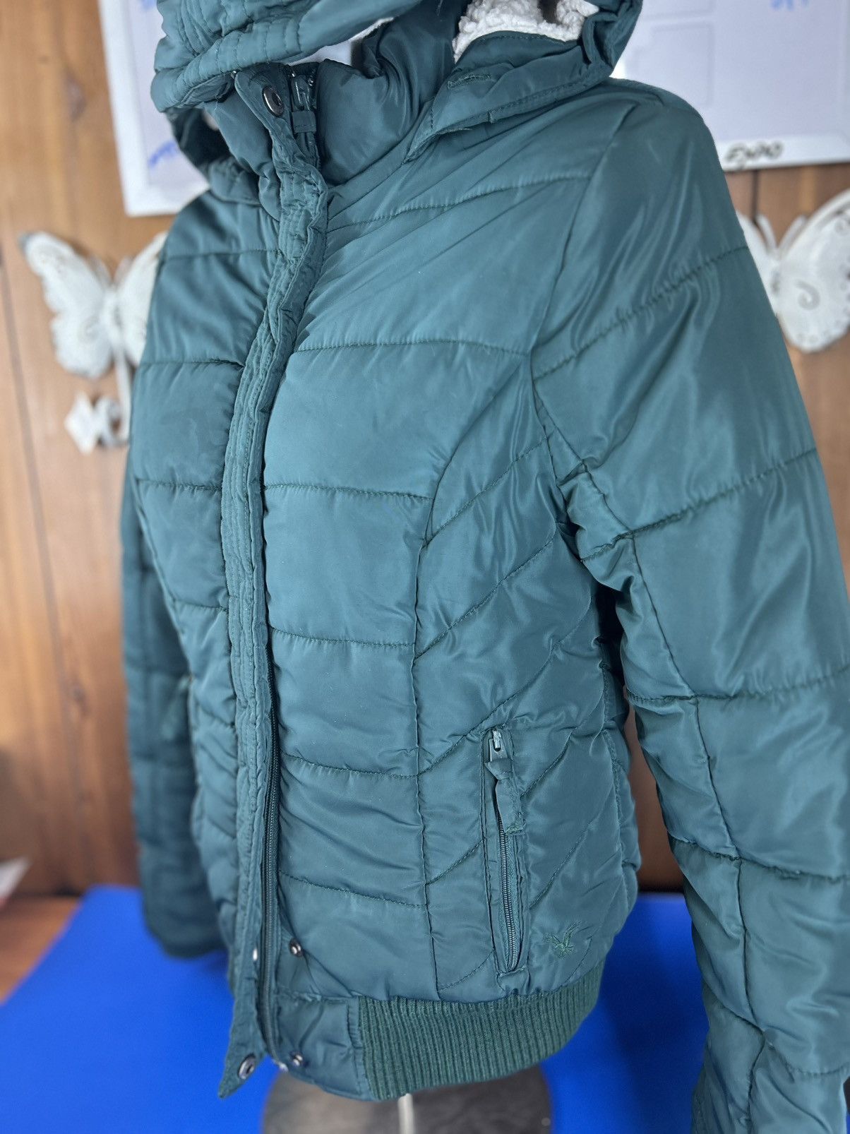 American Eagle Outfitters American Eagle Outfitters Women's Green Small Hooded Coat Size S / US 4 / IT 40 - 2 Thumbnail
