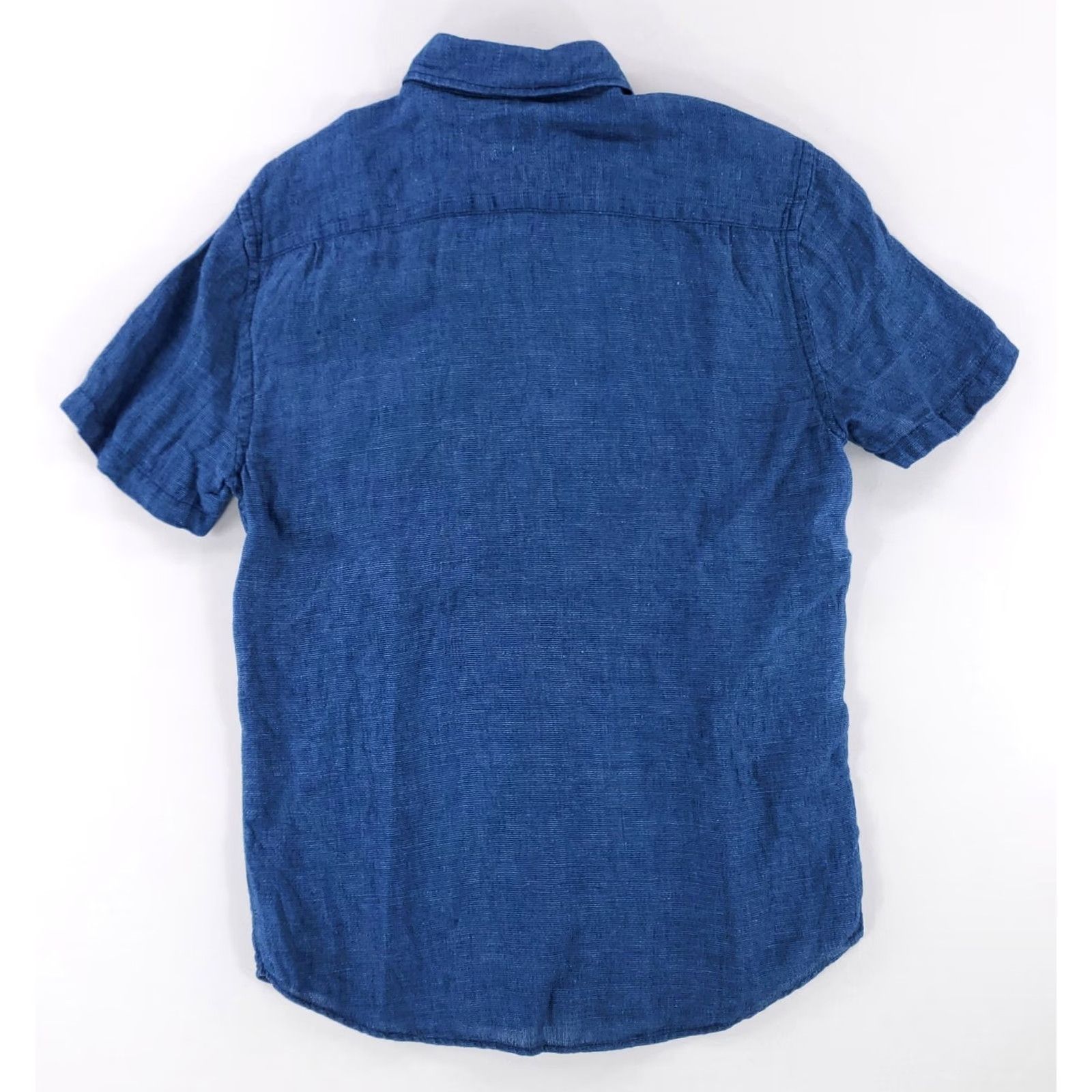 Faherty Faherty Shirt Button-Up Short Sleeve Linen Blue Mens M Size US M / EU 48-50 / 2 - 3 Thumbnail