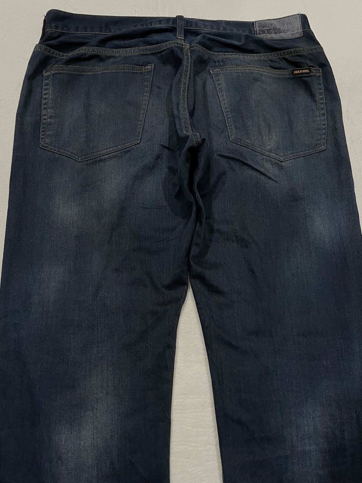 Japanese Brand Vintage BackNumber Distressed Faded Dark Blue Jeans Size US 37 - 12 Thumbnail