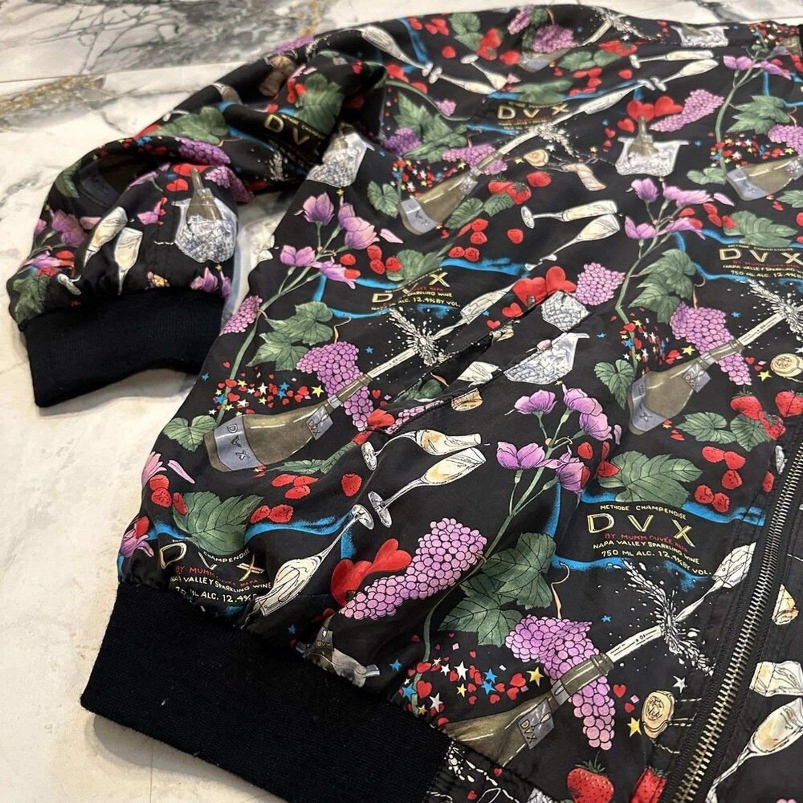 Nicole Miller Vintage Nicole Miller '94 Silk Bomber Jacket Wine champagne Size L / US 10 / IT 46 - 3 Thumbnail