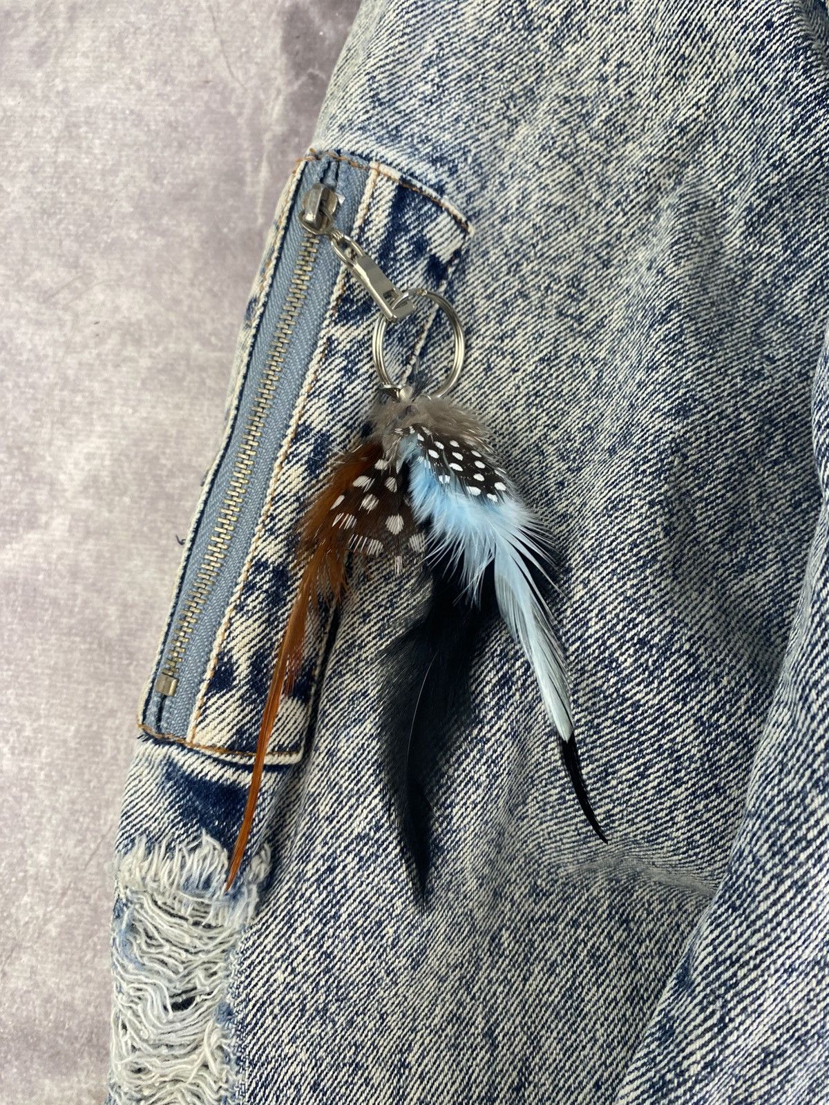 Pieces Uniques Pieces Uniques Distressed Denim Jacket Type 3 Size: S Size US S / EU 44-46 / 1 - 4 Thumbnail