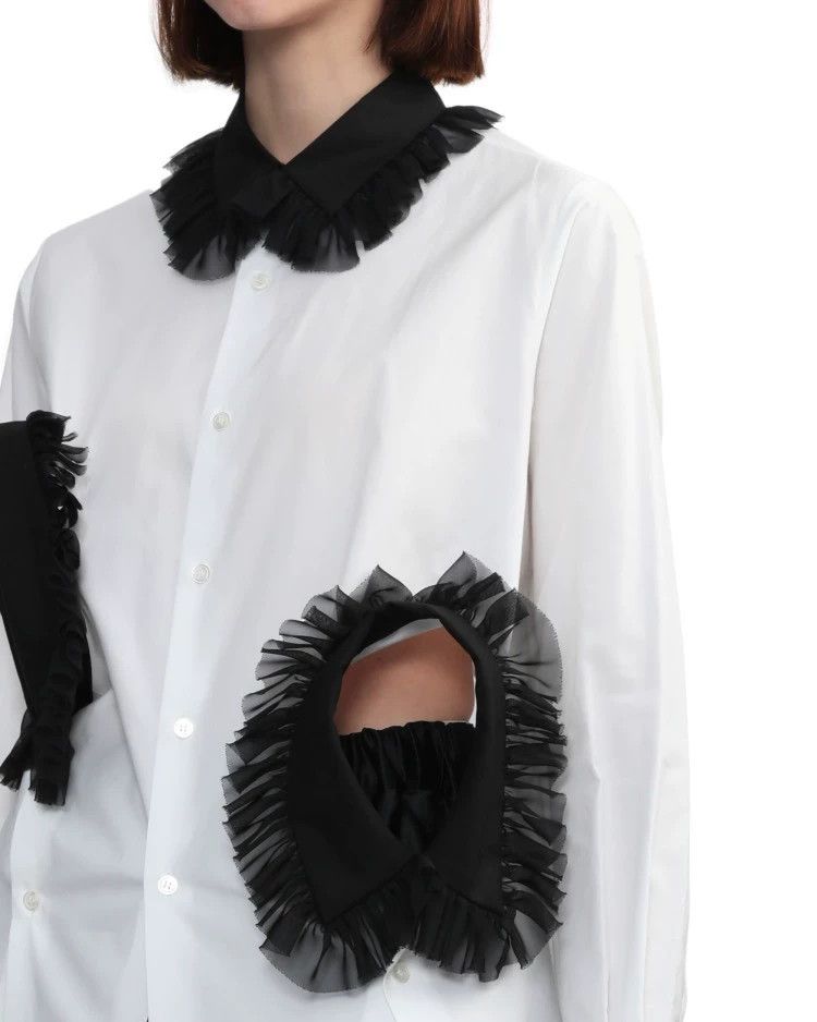 Comme des Garcons Comme Des Garcons Cutout mesh-trimmed shirt Size S / US 4 / IT 40 - 5 Thumbnail