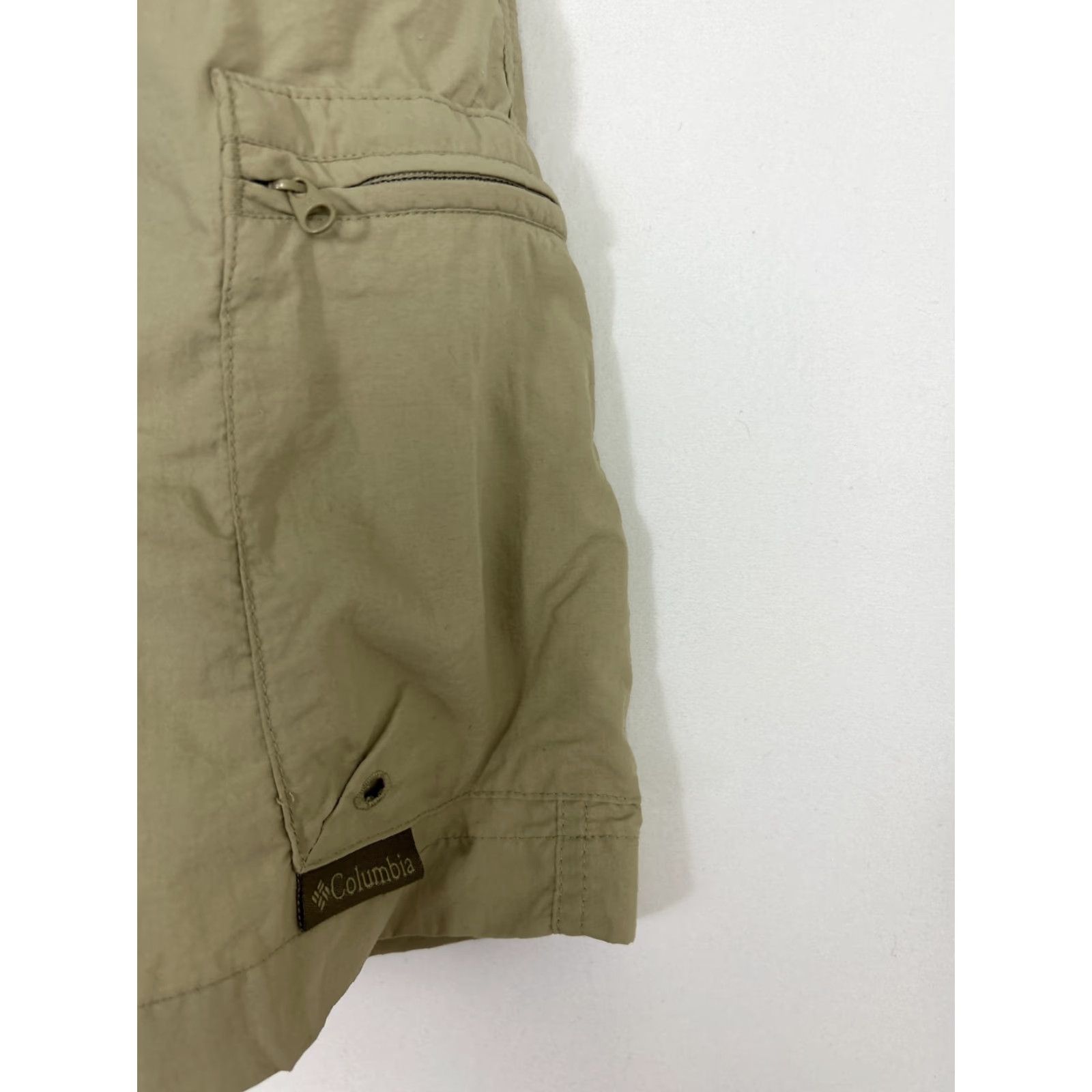 Vintage Columbia Cargo Shorts Mens L Beige Belted Lined Packable Nylon Polyester 38x8 Regular Size Large Size US 33 - 4 Thumbnail
