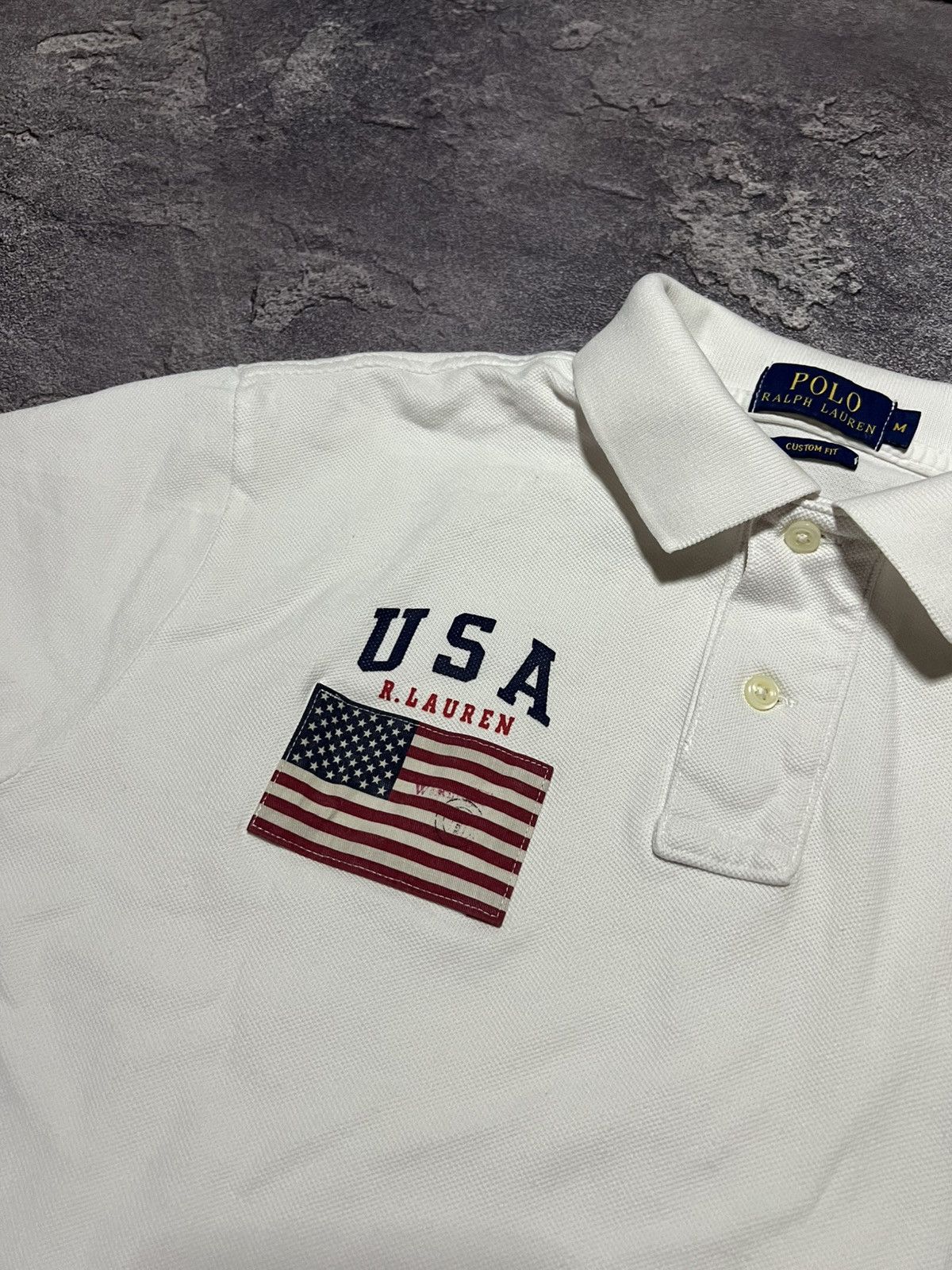 Ralph Lauren Vintage 90s Ralph Lauren USA Polo Tee Big Logo Streetwear Size US M / EU 48-50 / 2 - 3 Thumbnail