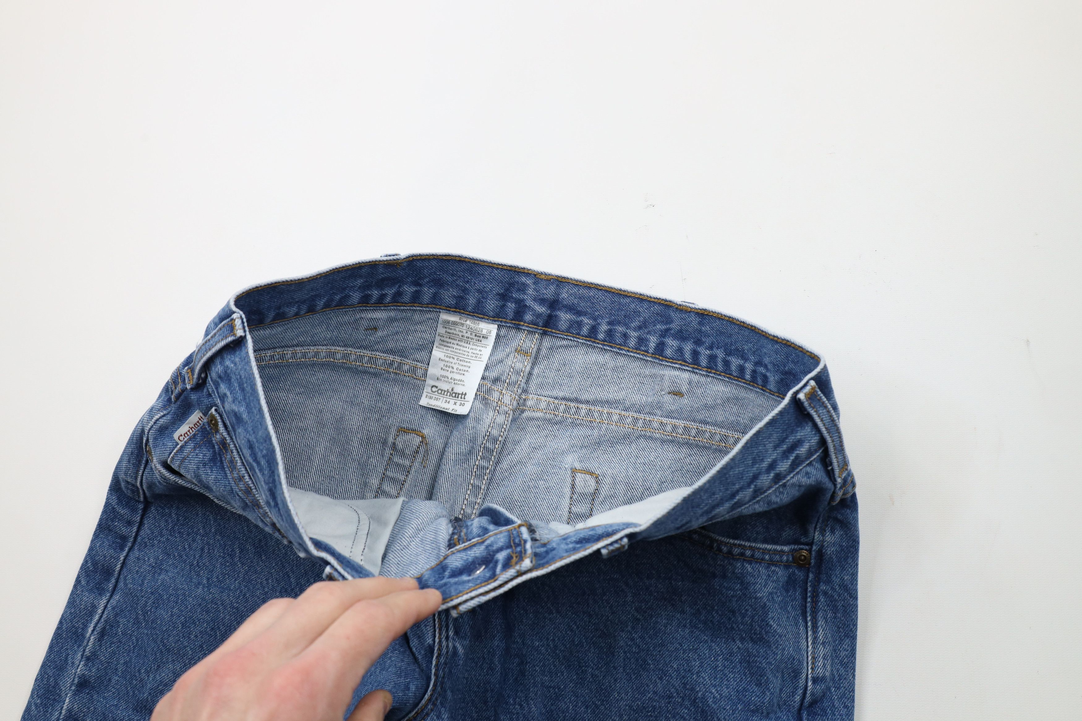 Carhartt × Vintage Vintage Carhartt Spell Out Traditional Fit Denim Jeans Blue Size US 34 / EU 50 - 7 Thumbnail